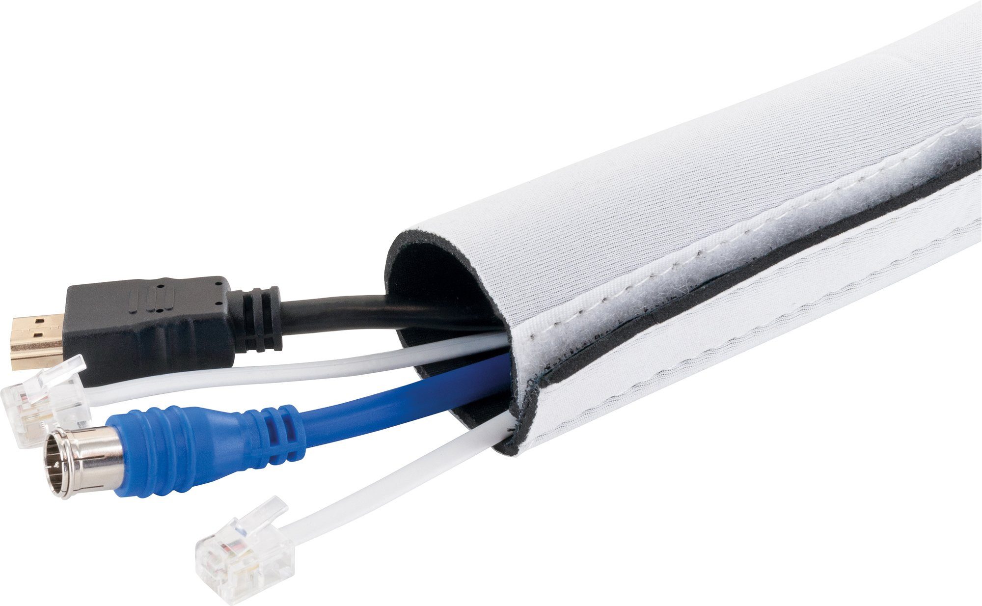 Schwaiger Kabelkanal KS300 (Kabelschlauch, Aus Neopren, mit Klettverschluss), individuell kürzbar