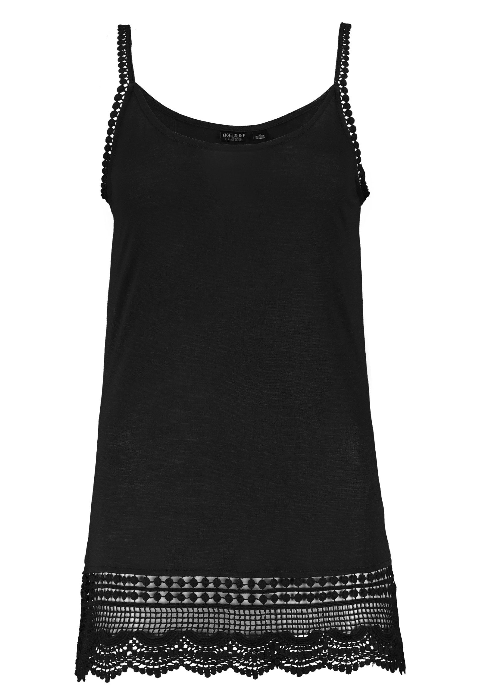 Eight2Nine Shirtkleid 2er-Set Spaghetti Top mit Häkelspitze und Spitzensaum günstig online kaufen