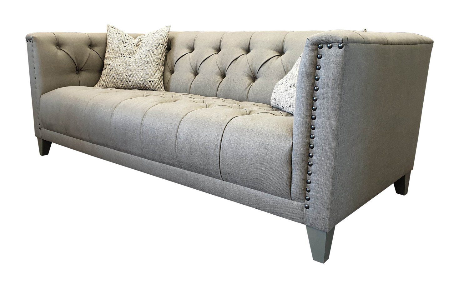 Wilson Natur24 Mahagoni Fuß 200x98x75cm Dark Saville Sofa Grand Linen Silver Sofa