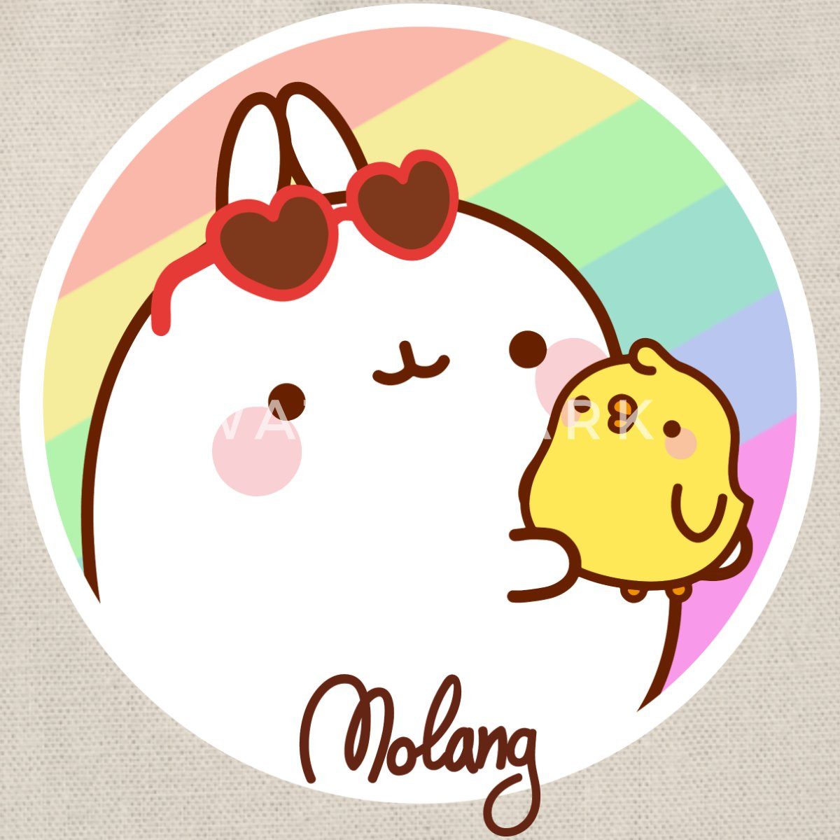Spreadshirt Turnbeutel Molang Piu Piu Regenbogen Turnbeutel (1-tlg)