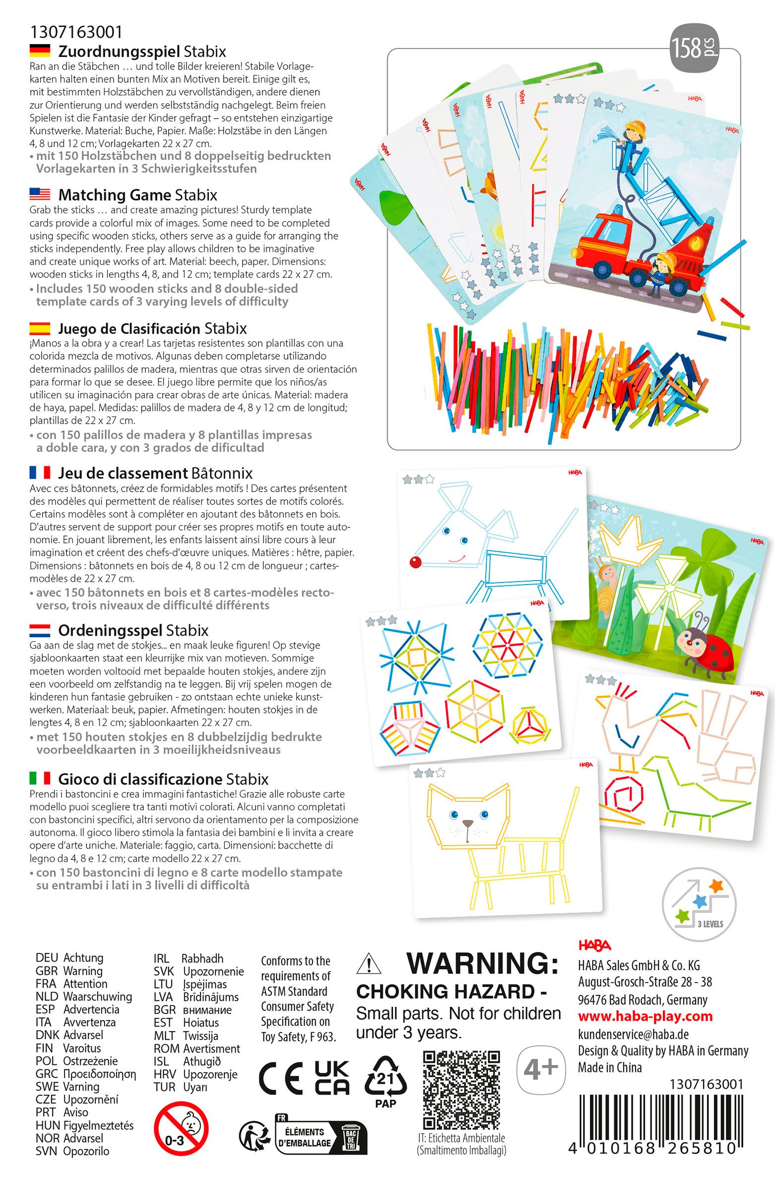 Haba Lernspielzeug Zuordnungsspiel Stabix günstig online kaufen