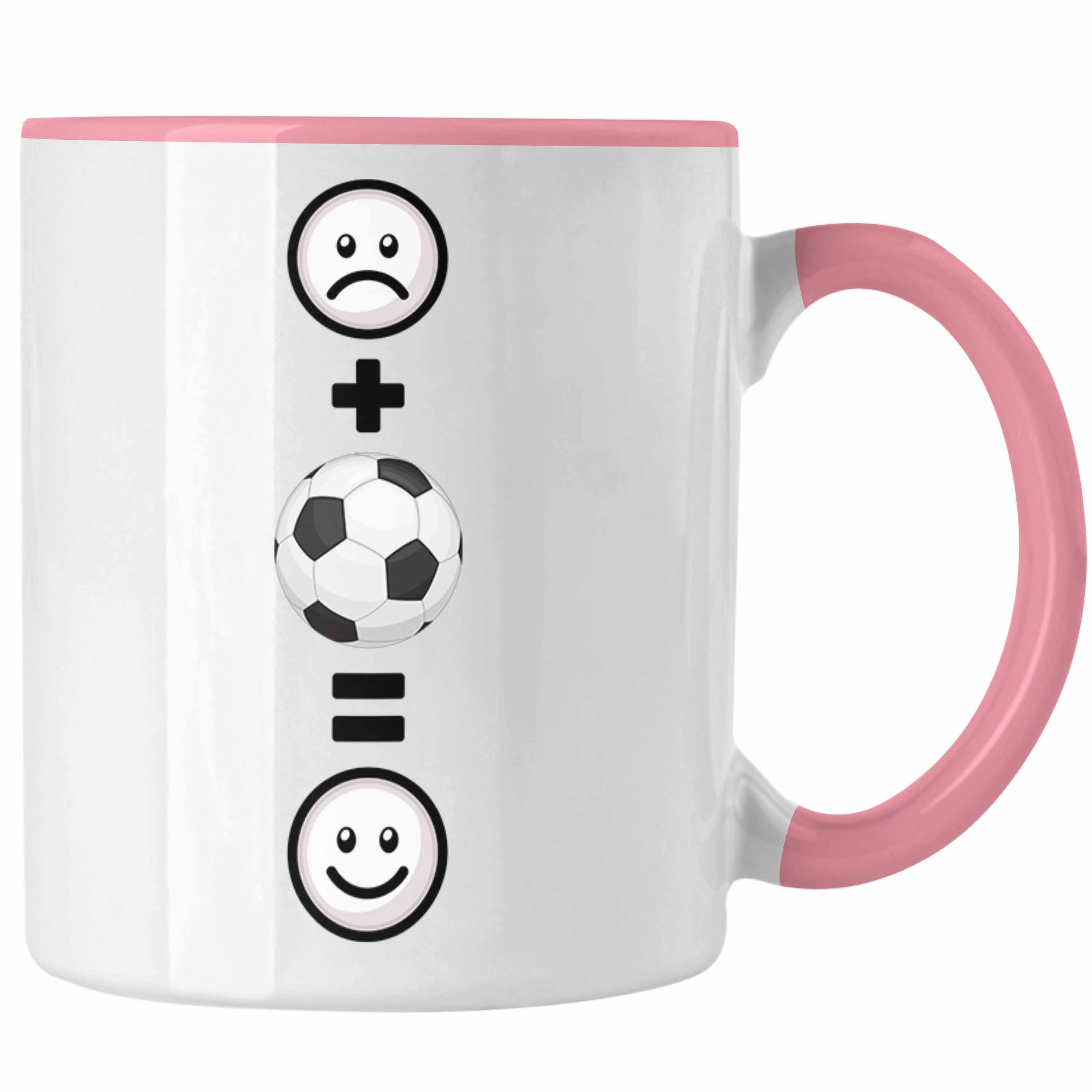 Trendation Tasse Fußball Tasse Geschenk für Fußballspieler Trainer :(Fußball) L Rosa | Teetassen