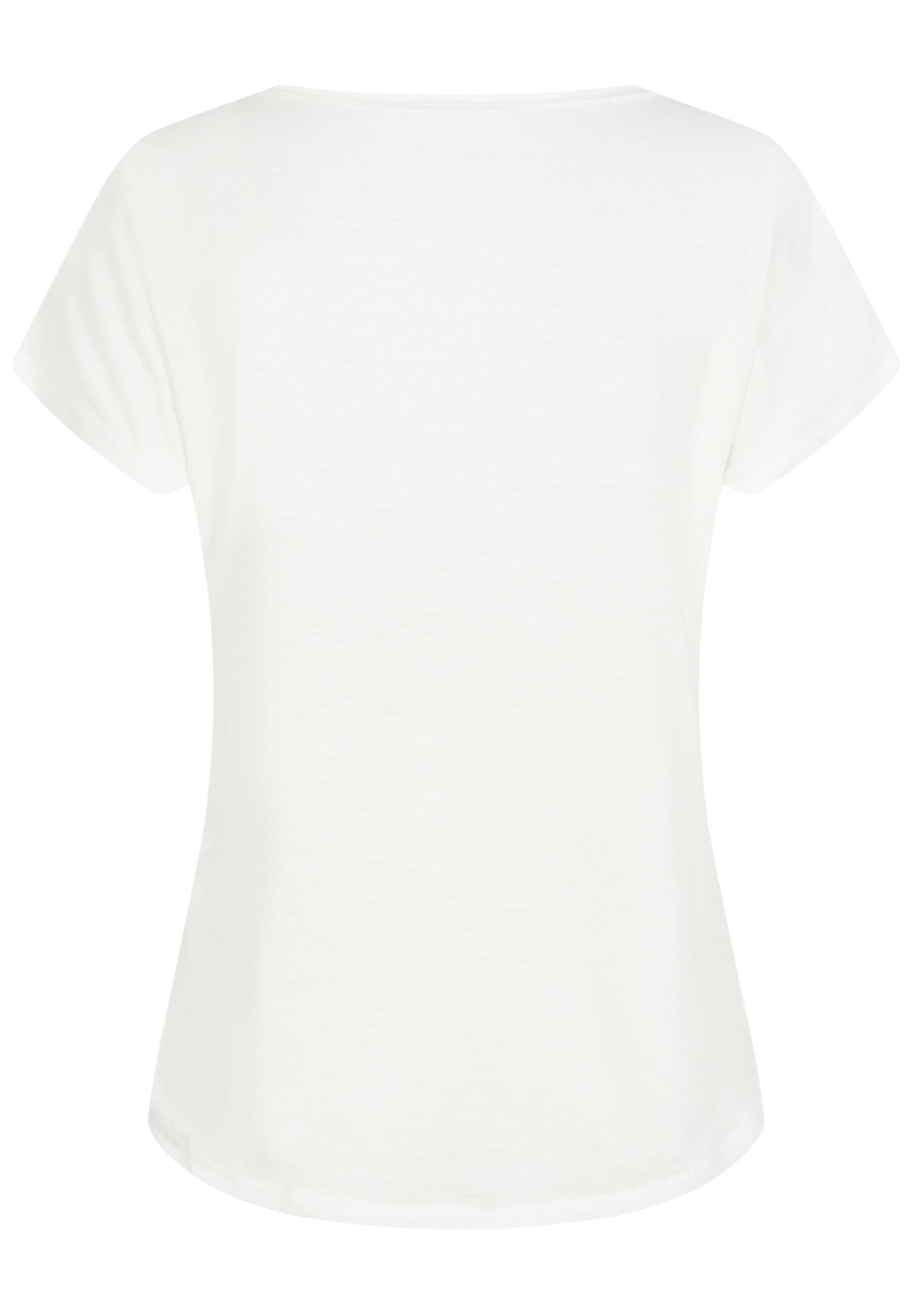 CLOUD 5IVE T-Shirt CLOUD 5IVE Viskose T-Shirt mit Love-Blumen Print (1-tlg) günstig online kaufen
