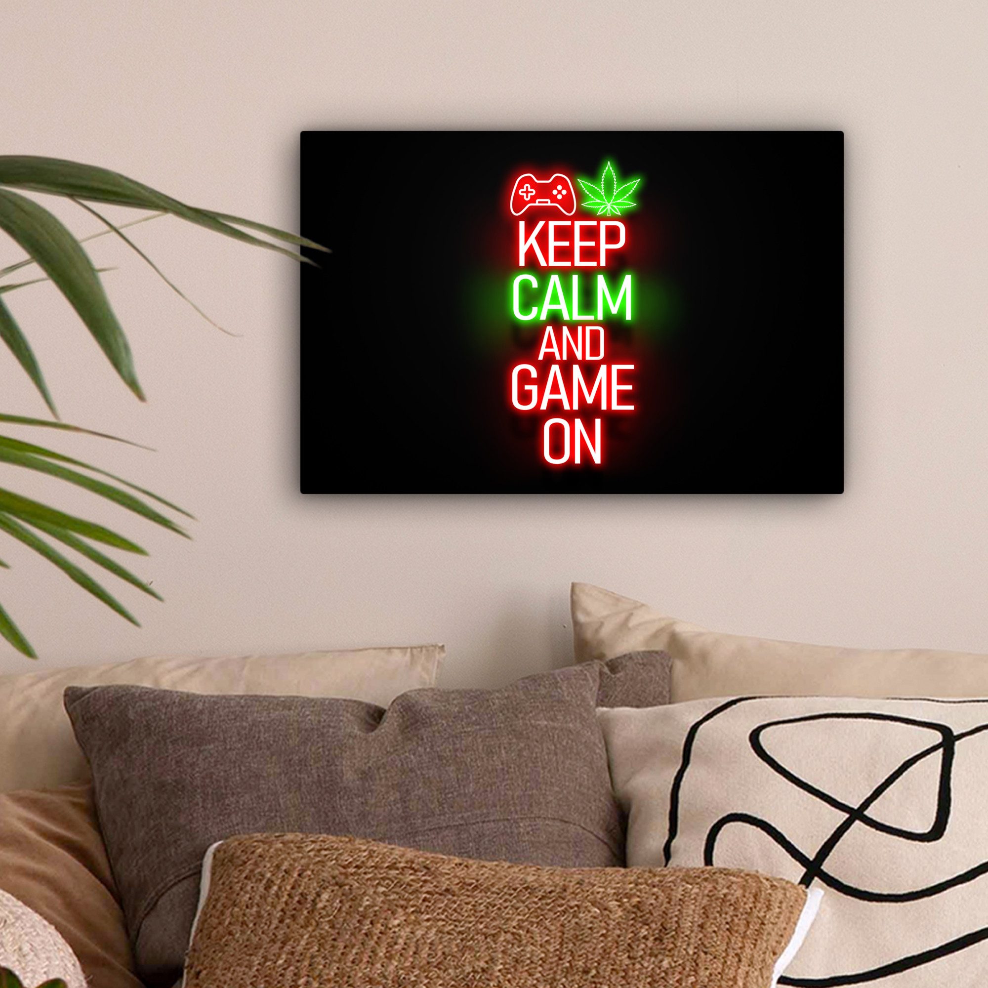 OneMillionCanvasses® Leinwandbild Gaming - Neon - günstig online kaufen