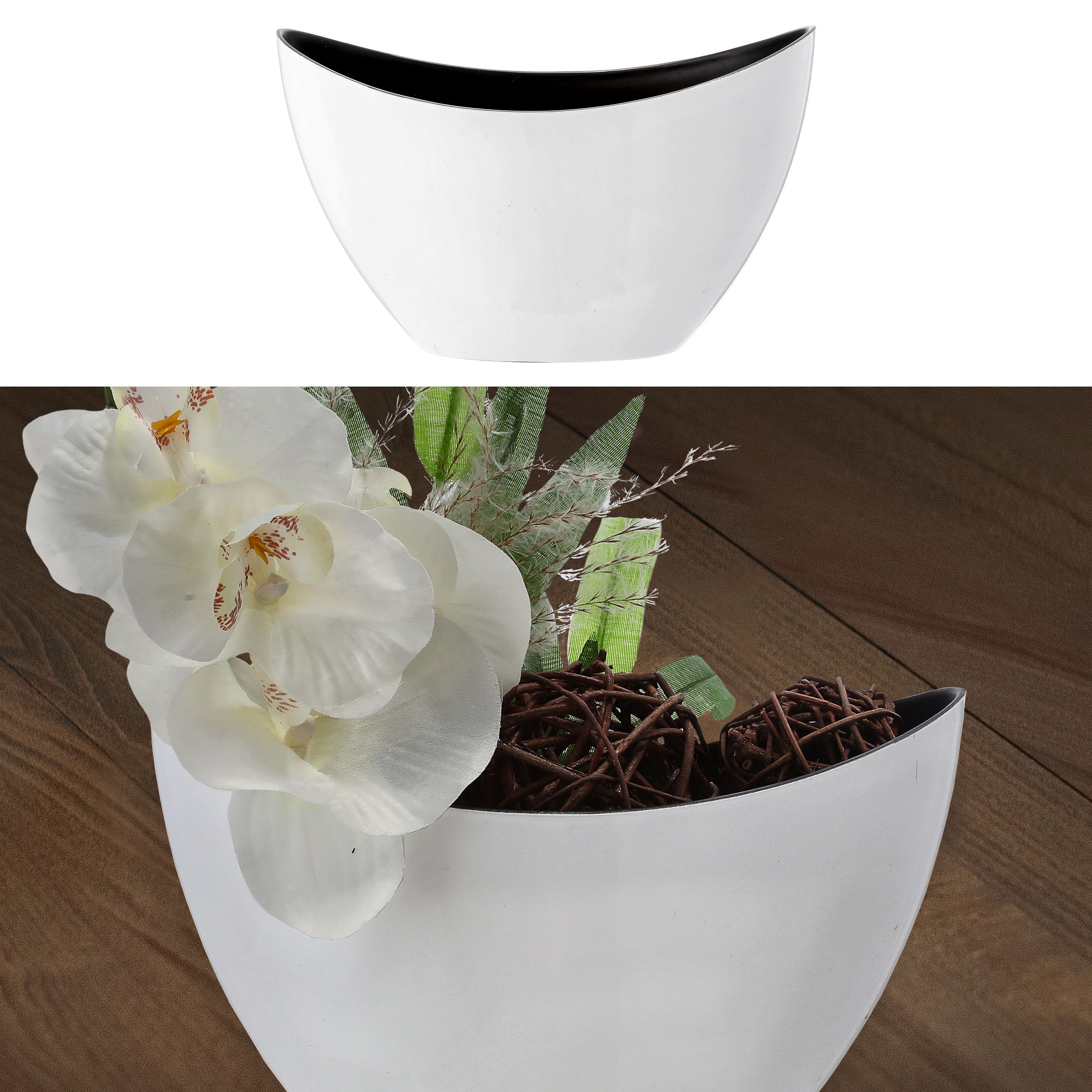CEPEWA Dekoschale Dekoschale oval weiß schwarz günstig online kaufen