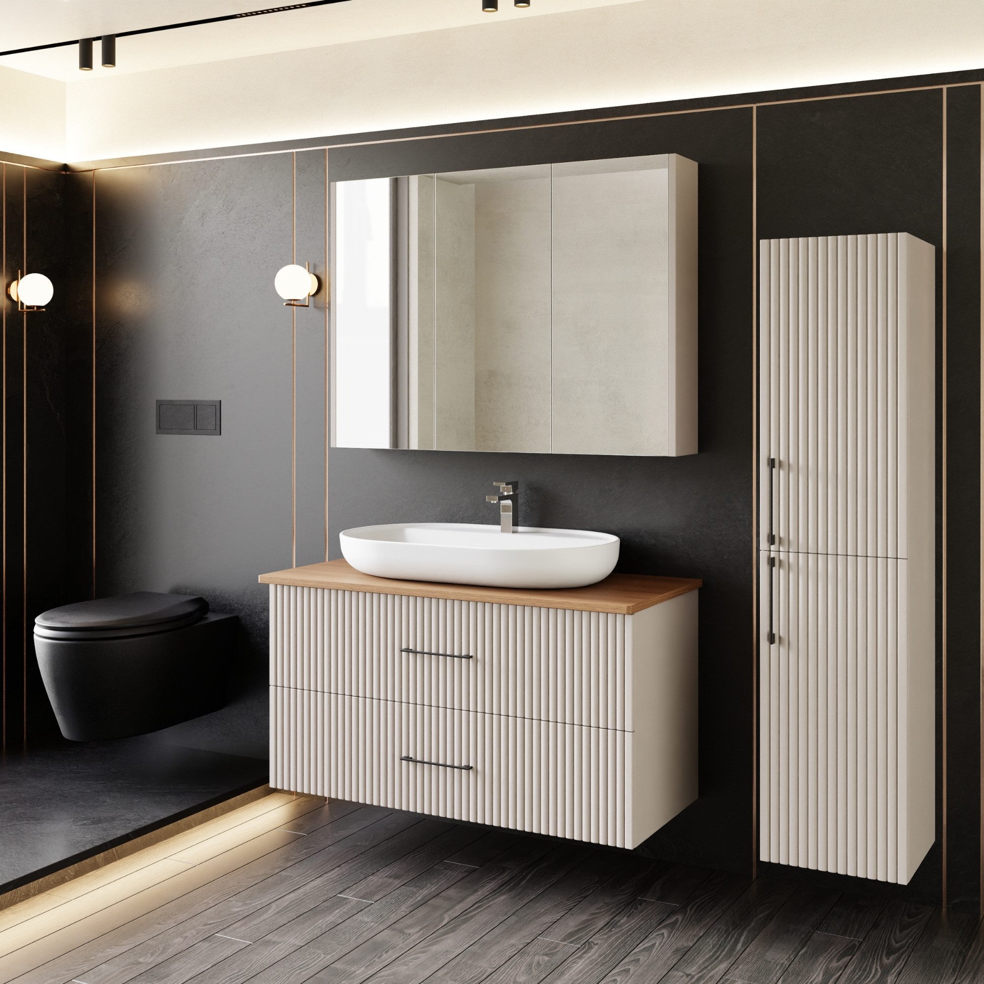 Karen Badmöbel-Set Badmöbel Set Liana, (Komplett-Set, Standartmäßig 4-Teili günstig online kaufen