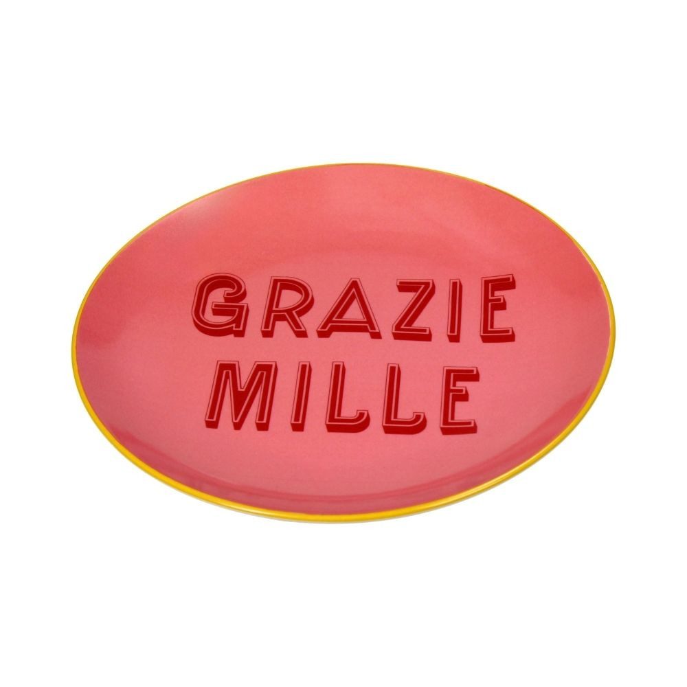 Kersten BV Speiseteller Teller Antipasti - Grazie Mille Stoneware Pink, (1 St), 25,5 x 25,5 cm