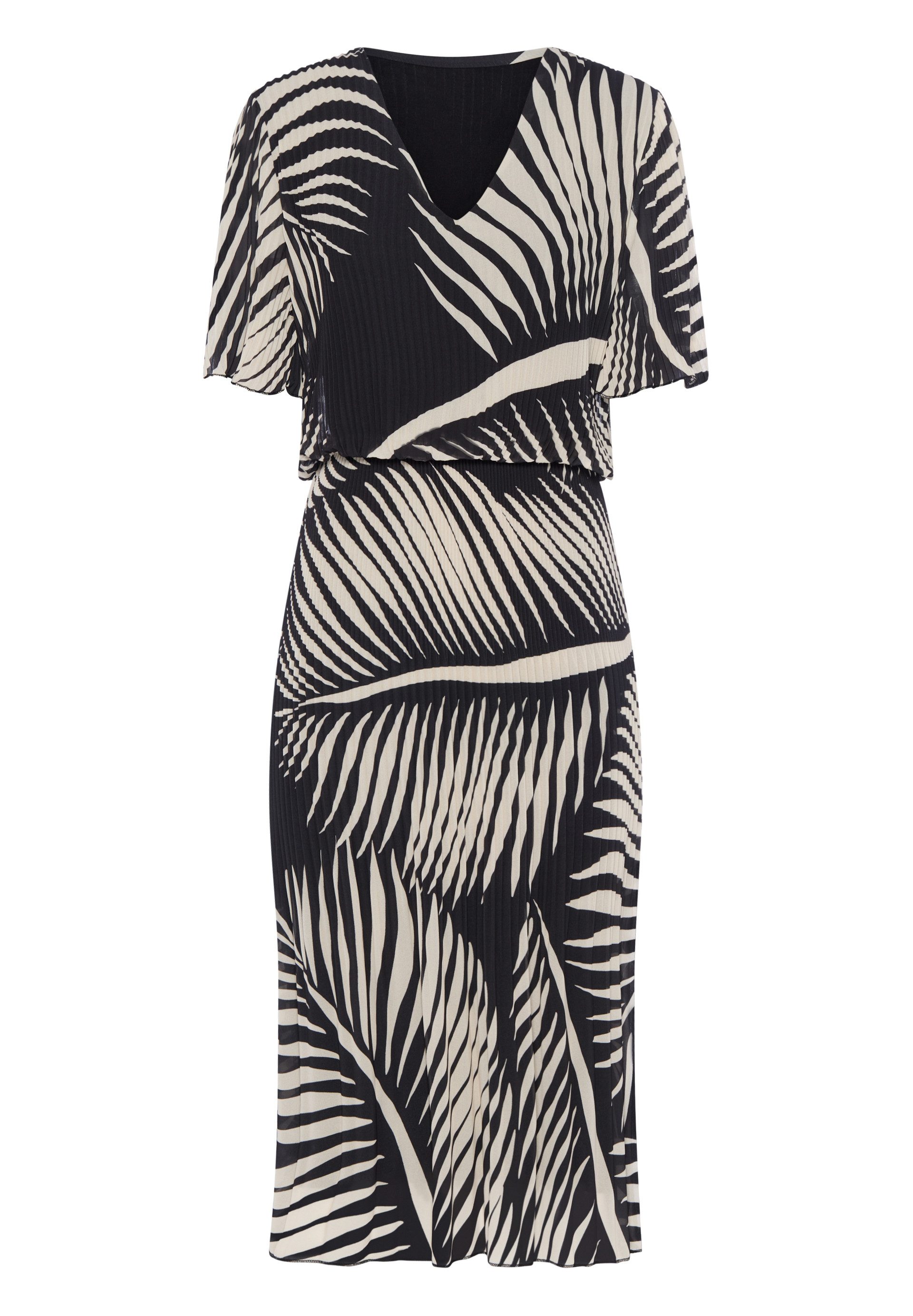 FRANK WALDER Jerseykleid mit Plissee-Struktur