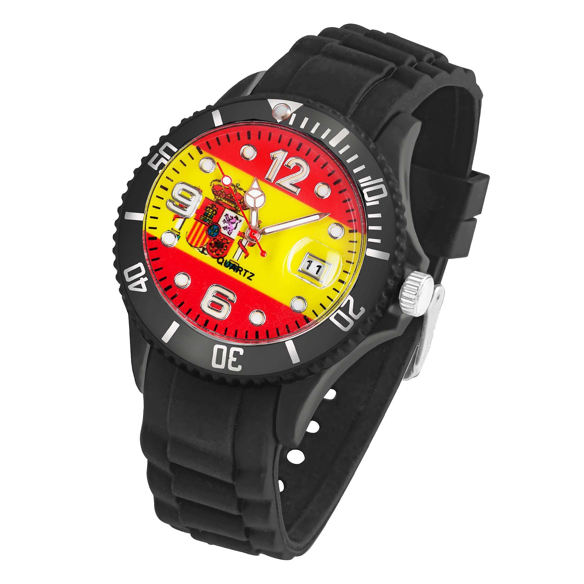 Taffstyle Quarzuhr Fußball WM Fan Armbanduhr Länderflaggen Silikonuhr Quarz Unisex, (Sportliche Fußballuhr mit Länderflaggen und flexiblem Silikonarmband), ideal auch als Geschenk