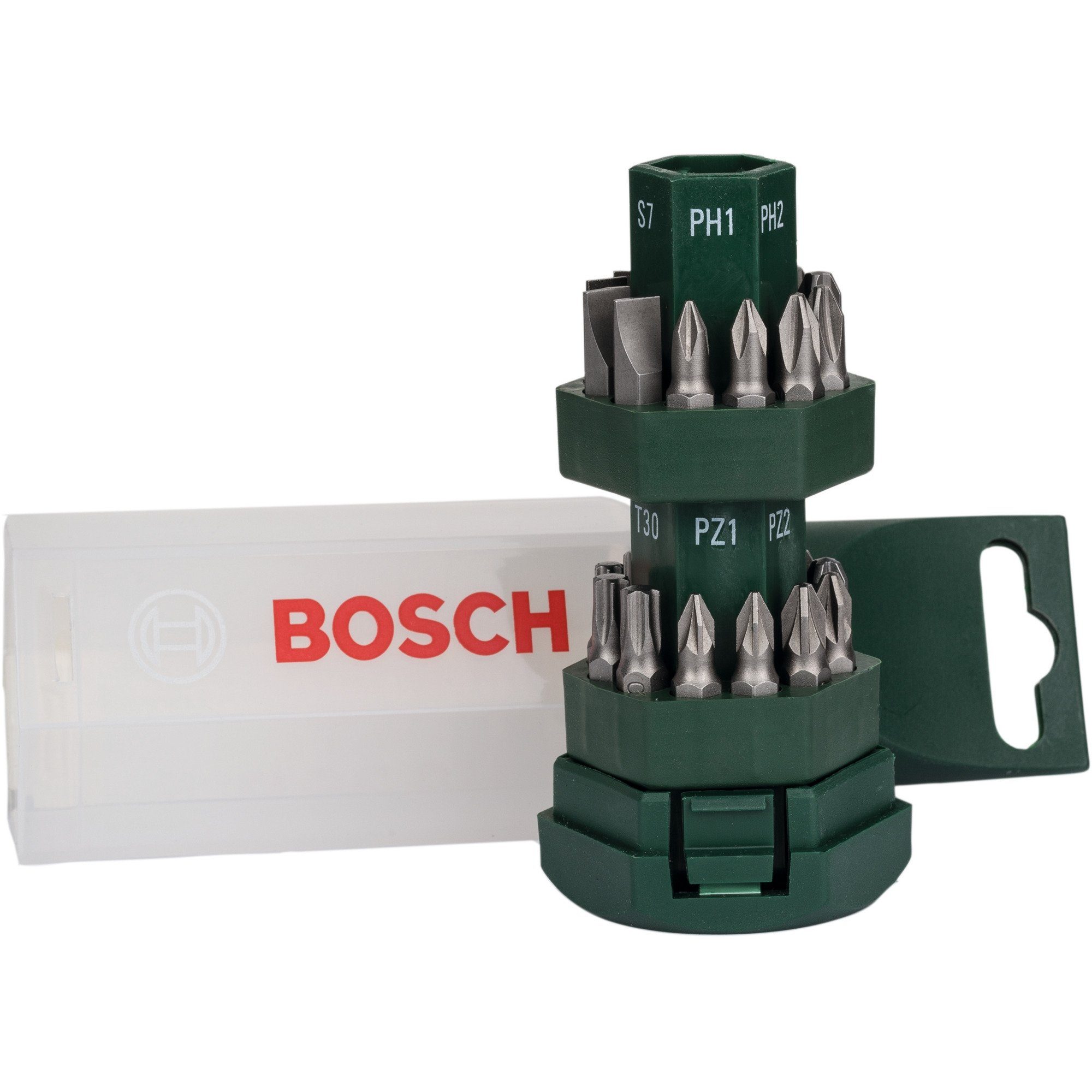 Bosch 21-tlgs. Schrauberbit Set Snap-hook Hellgrün Mit Karabiner 2er Pack