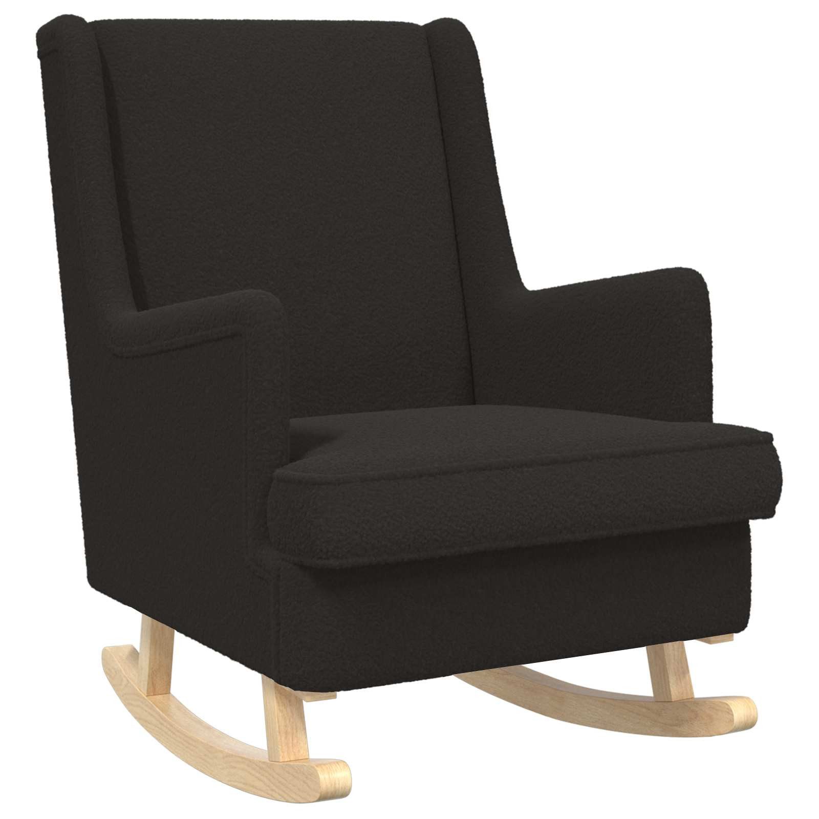vidaXL Schaukelstuhl Schaukelstuhl Schwarz 62 x 80 x 85 cm Schafstoff (1 St)