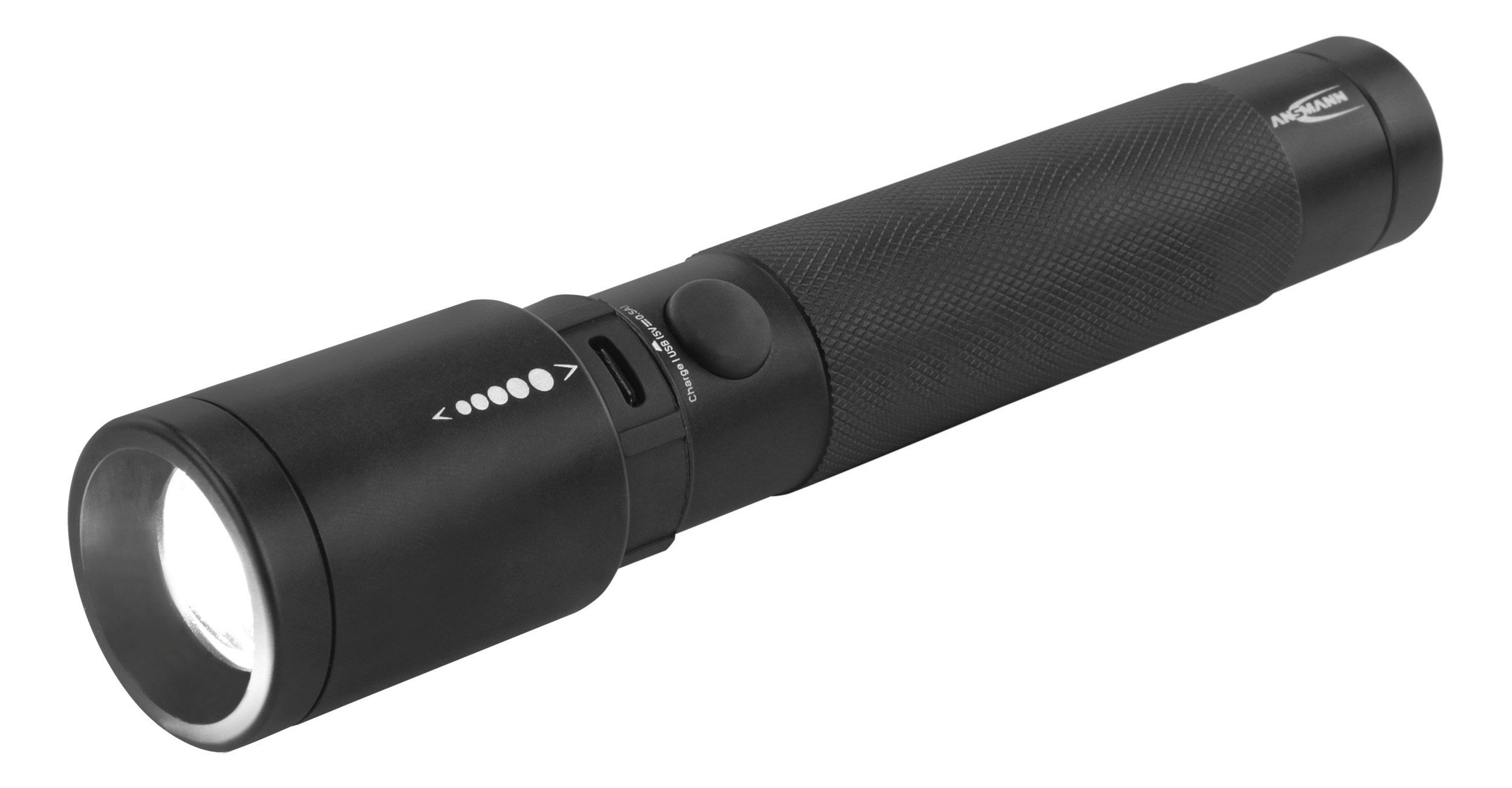 ANSMANN AG LED Taschenlampe LED Taschenlampe in schwarz T400FR - aufladbar & spritzwassergeschützt