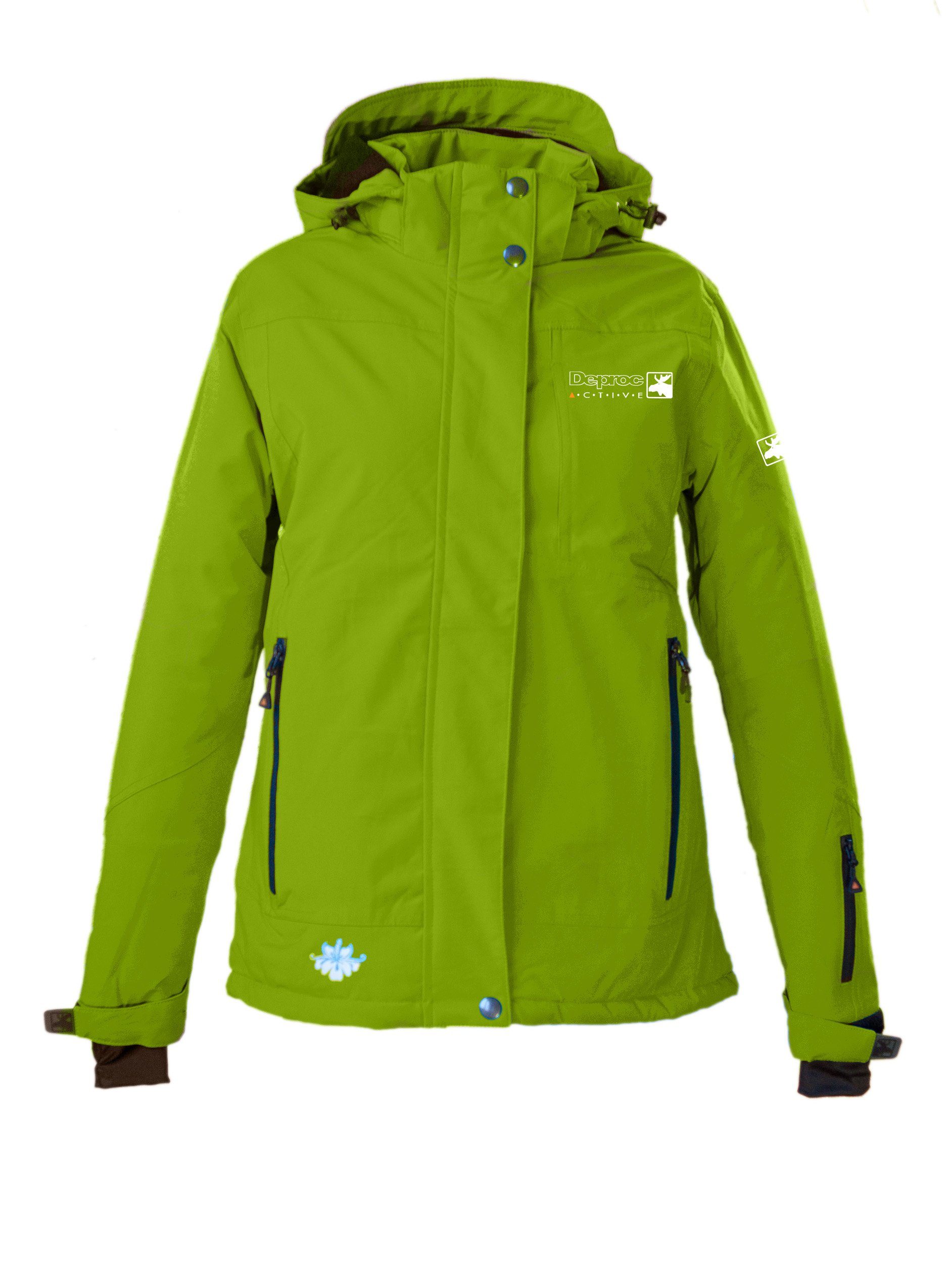 Active erhältich, lime MONTREAL Größen WOMEN in DEPROC NEW herausnehmbarem Winterjacke großen mit Windfang auch CS