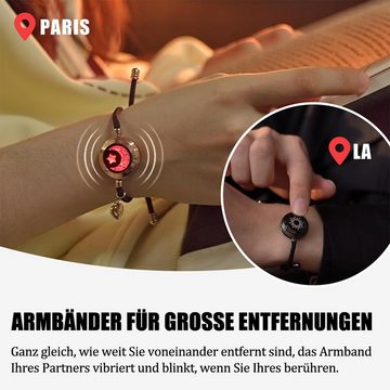 Cbei Bettelarmband Intelligentes Sensorarmband: Berührung,Licht&Vibration,Liebes Geschenk (2-tlg), Interaktives smart Paar-Armband