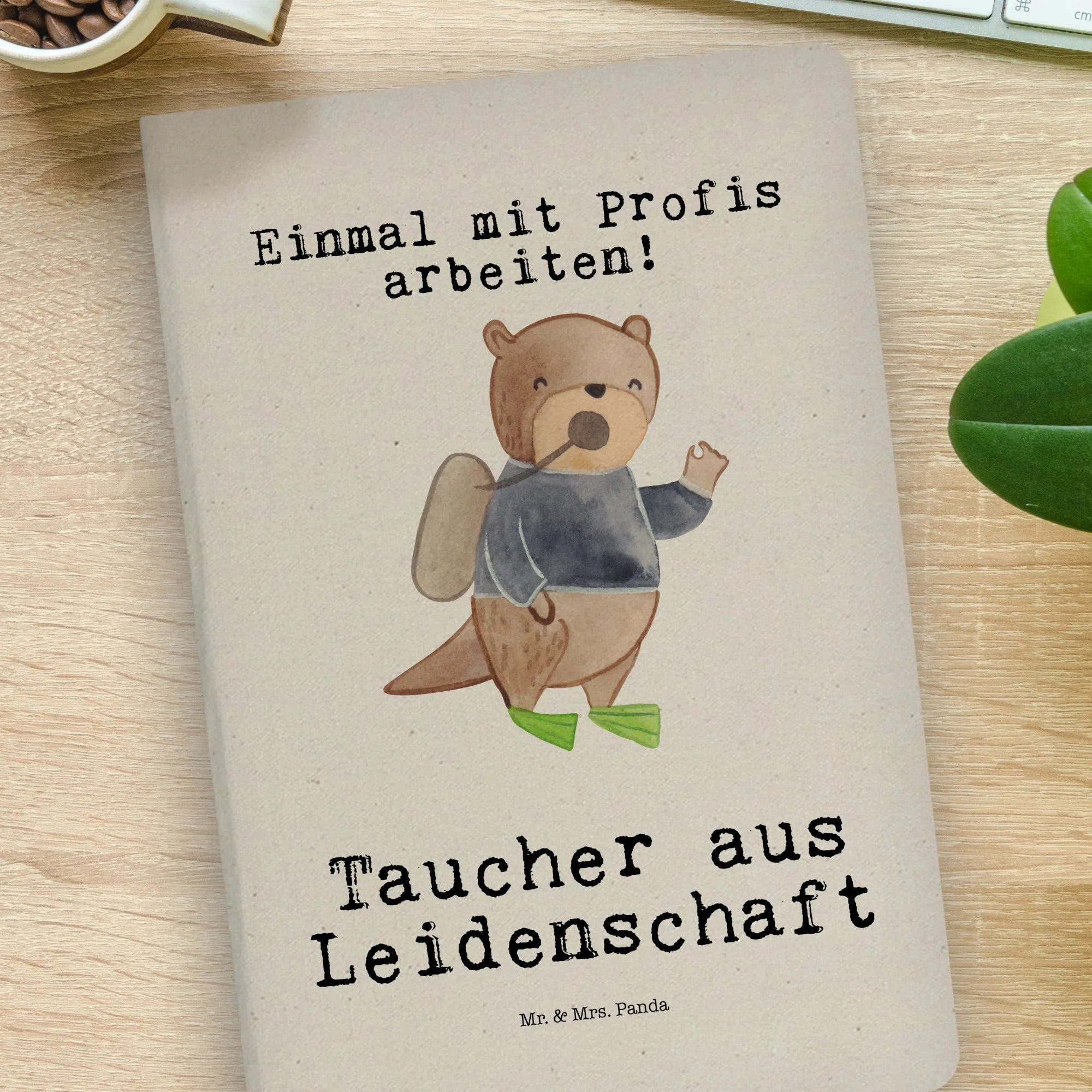 Thumbnail - Mr. & Mrs. Panda Notizbuch Taucher Leidenschaft - Transparent - Geschenk, DIN A4 Skizzenbuch, Ju Mr. & Mrs. Panda, Langl...