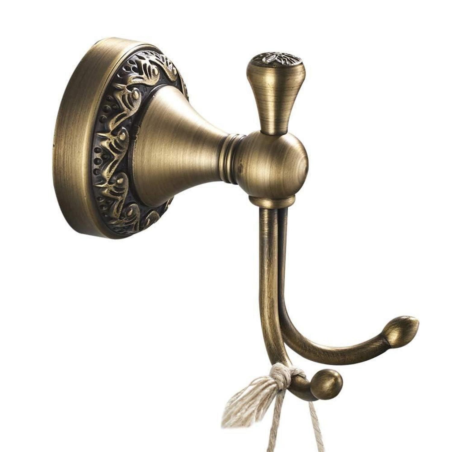 LuxusKollektion Handtuchhaken Handtuchhaken Messing Antik Rustikal, (1-St)