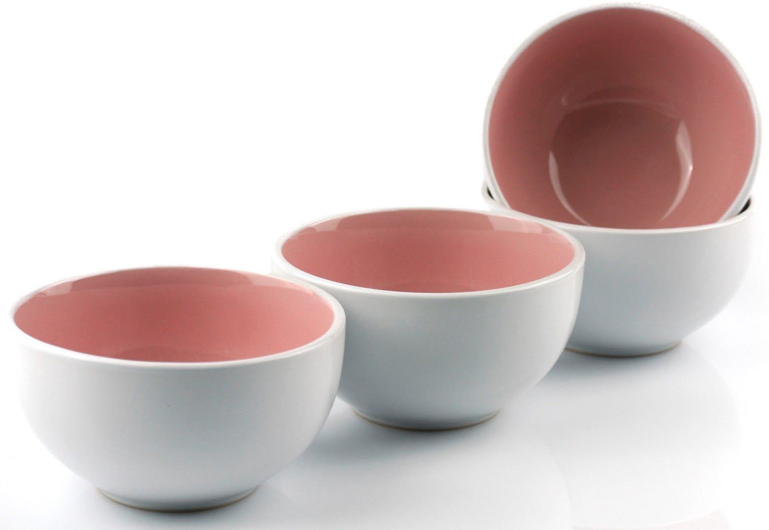 Retsch Arzberg Service Mix SQUARE Teile, Steinzeug, 16 im NOVA Geschirr-Set, PINK/ROSÈ 4 4 Rosè und Weiß, für (16-tlg), Kombiservice Personen Personen, aus Bicolor-Look