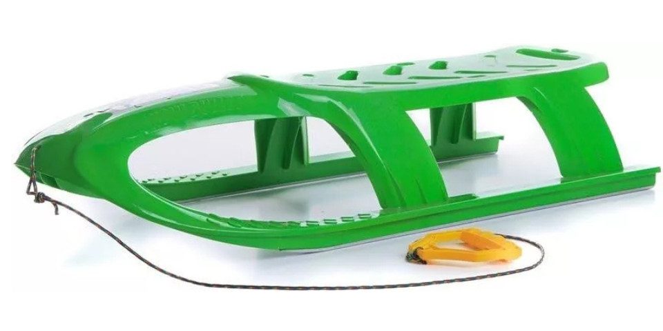 GOLDKIDS Rodel Schlitten Kinderschlitten Rodel (aus Kunststoff, Zugseil), Metallkufen Bullet 3 Farben