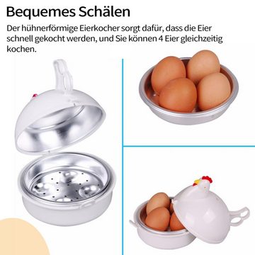MAGICSHE Mikrowellen-Eierkocher Mikro-Eierkocher, Anzahl Eier: 4 St., Multifunktionaler Hühnerei-Dampfer