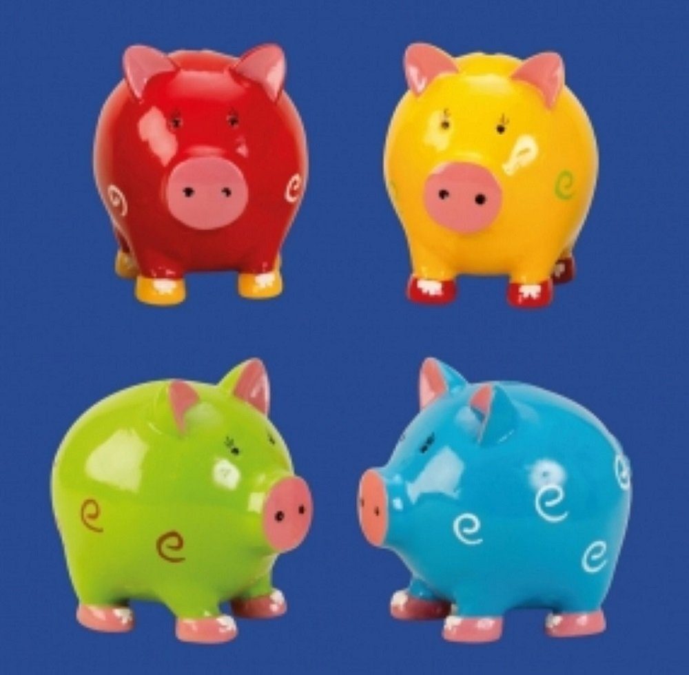 HMF Spardose für Kinder, Geldkassette mit Münz-Schlitz, Sparbüchse,  Sparschwein, robuste Geldbox abschließbar mit Schlitz, 12,5x9,5x6 cm