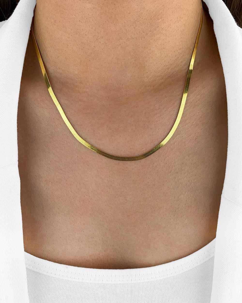 DANIEL CLIFFORD Schlangenkette 'Janine' Damen Halskette Silber 925 18 Karat vergoldet Snake (inkl. Verpackung), größenverstellbare Schlangenkette perfekt für de – Bild 5 von 5