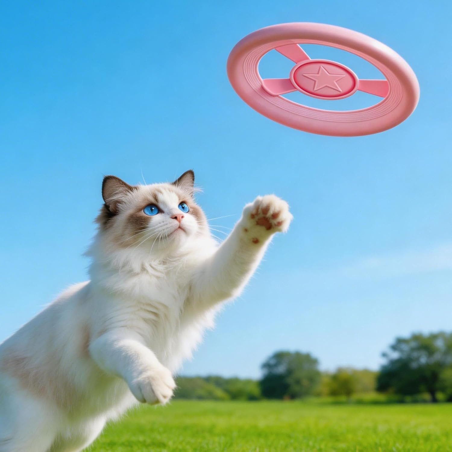 FELIXLEO LED Scheinwerfer Fliegender Scheibenwerfer Katzenspielzeug mit Propeller