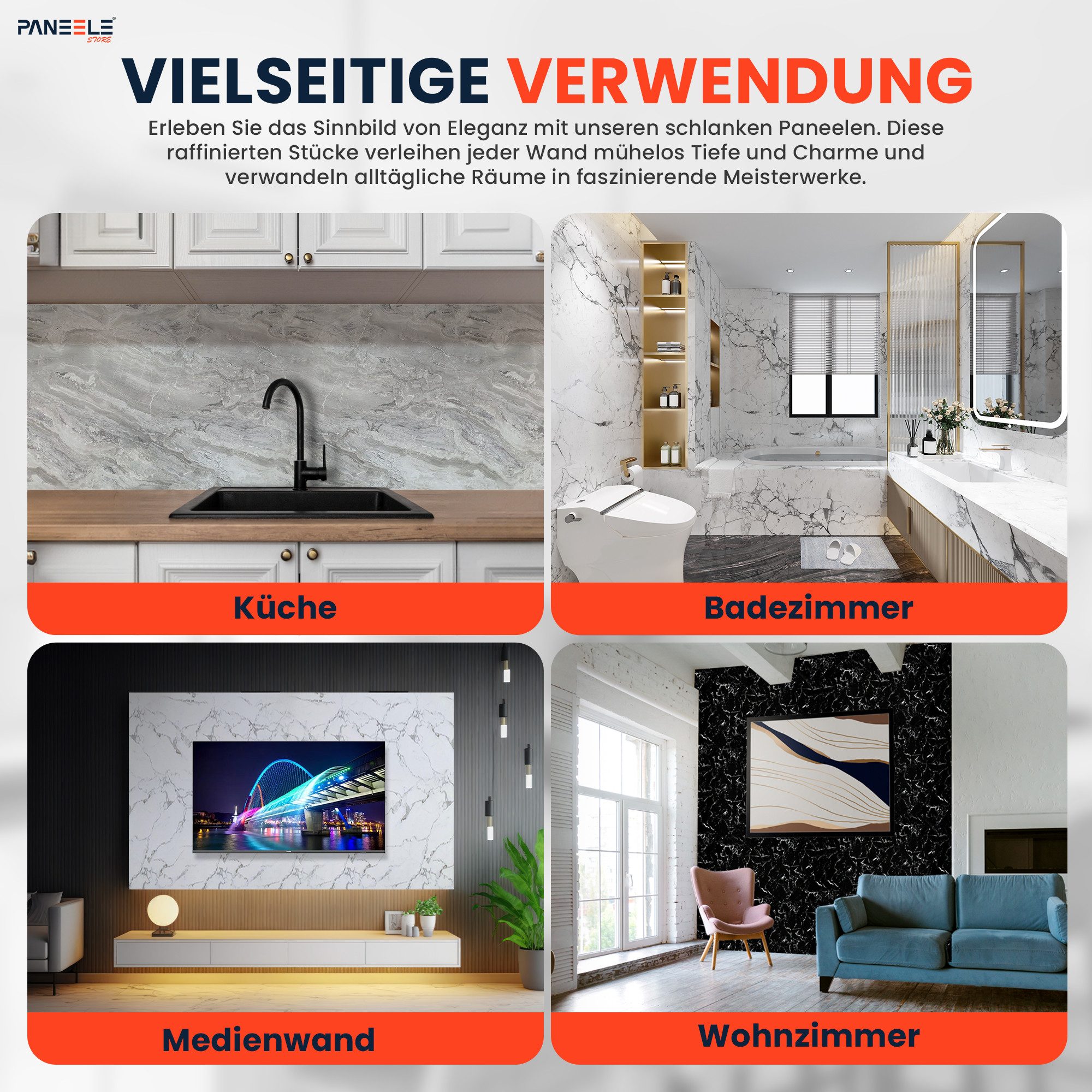 Zofix Wandpaneele Küchenrückwand Wandverkleidung Marmoroptik 120x60cm günstig online kaufen