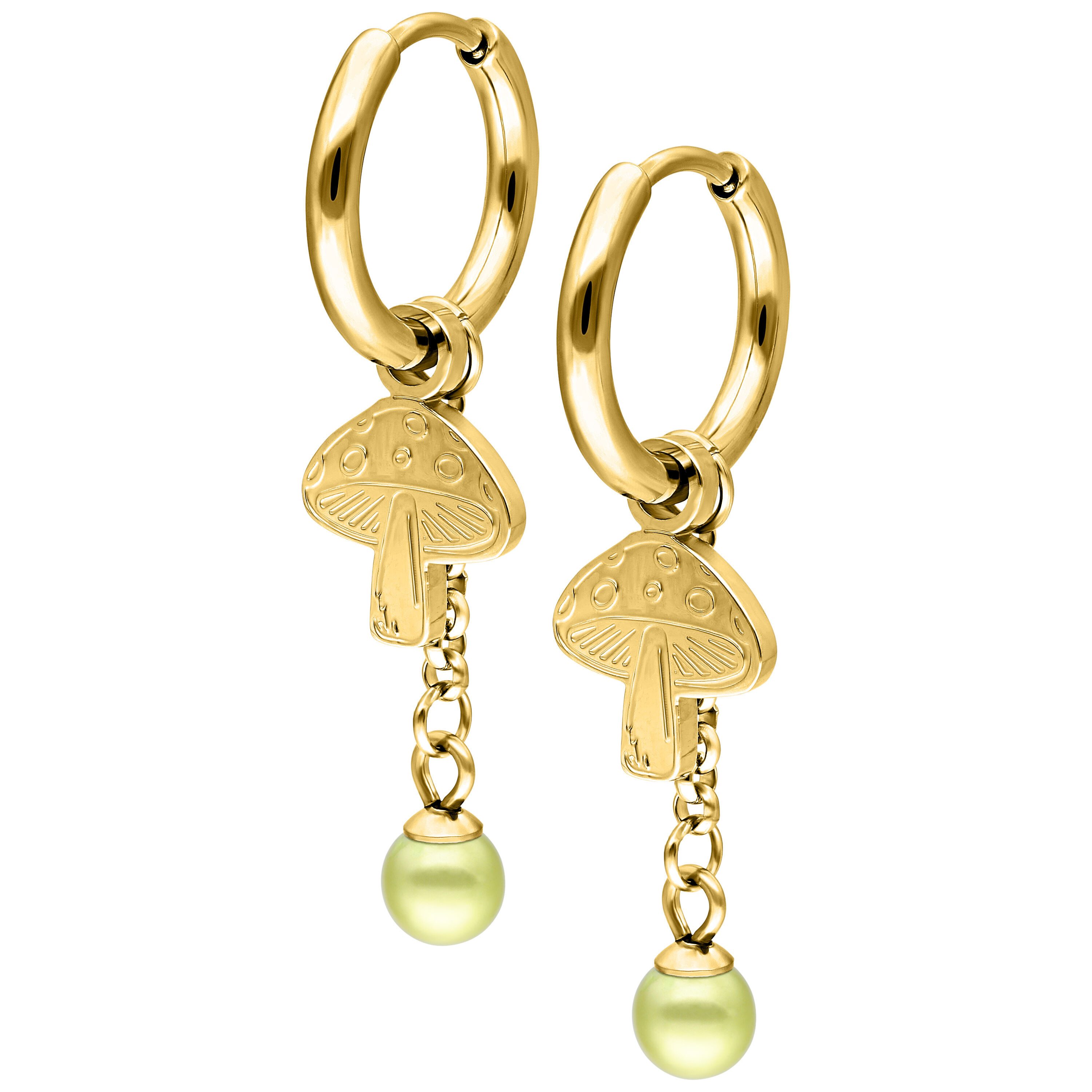 Paar Ohrhänger Little Mushroom Hoops Pair - Gold