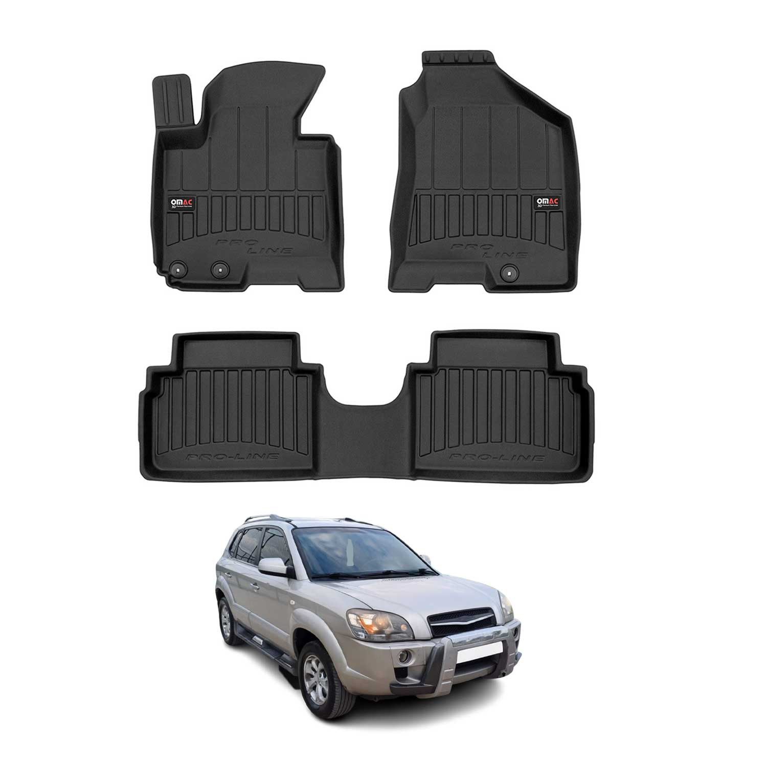 OMAC Auto-Fußmatten für Hyundai ix35 2009-2015 Schwarz Automatte 3 tlg TPE (3 St), für Hyundai ix35 2009-2015 Hyundai ix35 2009-2015, Antirutsch,Wasserfest,Einfache Installation