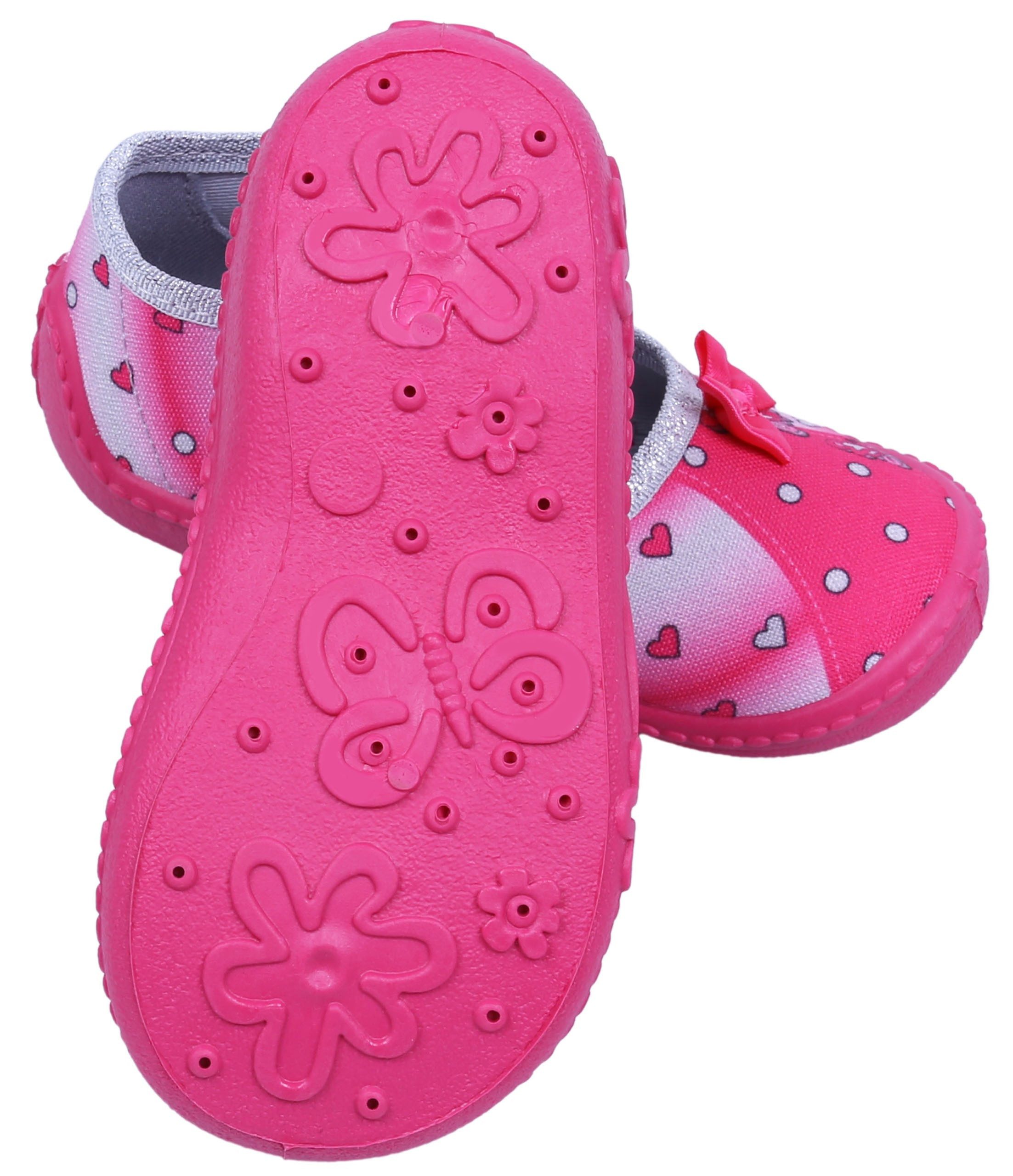 Sarcia.eu Pink-silberfarbene Mädchenschuhe mit Herzen ALA DRUK 18 EU Babystiefel