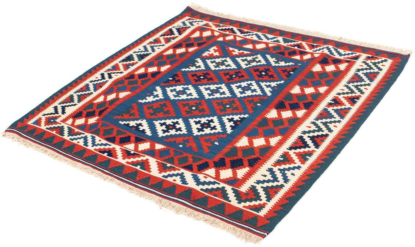 Wollteppich Kelim - Oriental quadratisch - 106 x 103 cm - dunkelblau, morgenland, quadratisch, Höhe: 6 mm, Wohnzimmer, Einzelstück