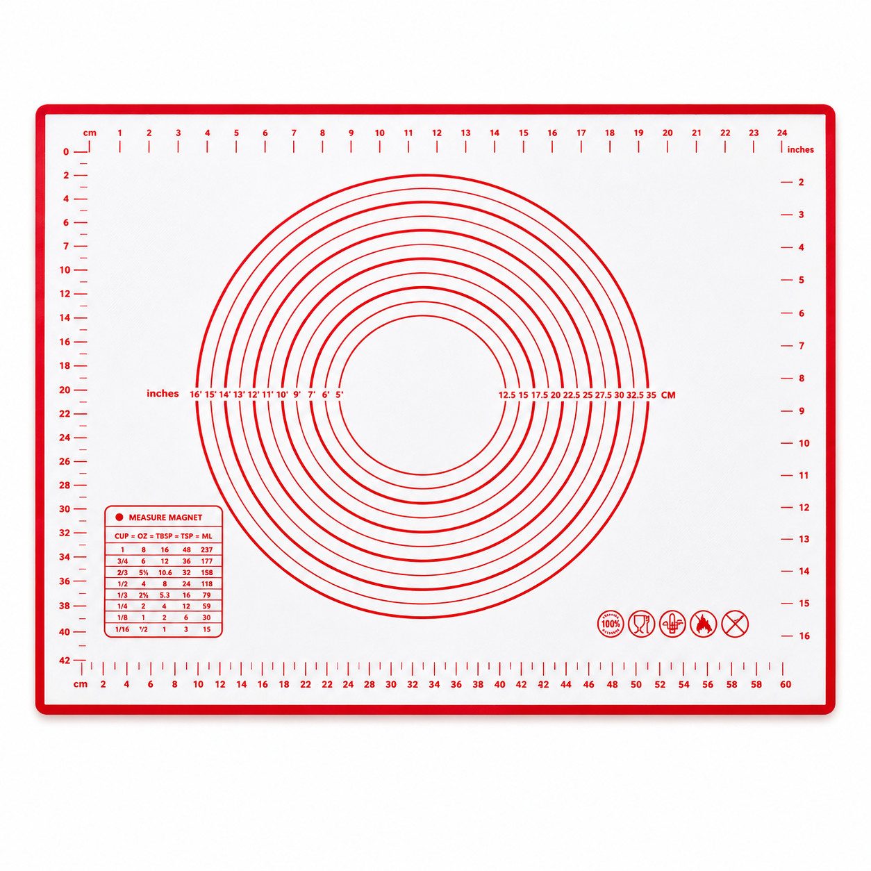 GLIESE POWER Backmatte 70x50 cm Silikon – antihaft & rutschfest für Pizza & Brot, Silikon (1-tlg), Antihaft, rutschfest & lebensmittelecht – für Backen.