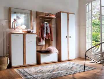 expendio Garderobe Tortona 4, Balkeneiche tiefgezogen 70x156x29 cm mit Ablage und Kleiderstange