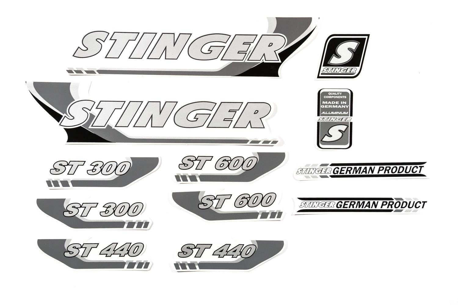 Fahrradrahmen Fahrrad DEKOR Satz Aufkleber Rahmen frame Decal Sticker STINGER grau