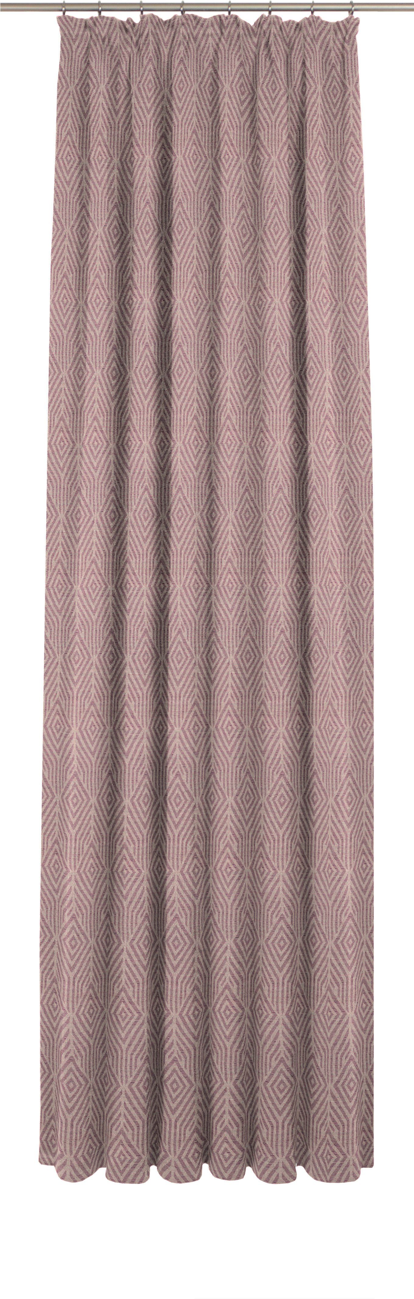 blickdicht, Jacquard, Easy aubergine Vorhang (1 Diamond, nachhaltig Adam, St), Kräuselband