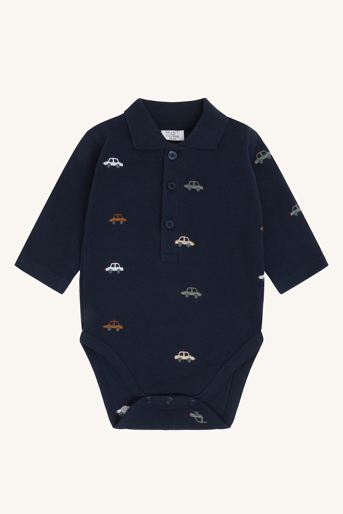 Hust & Claire Hemdbody Baby Bodyshirt Langarm aus Baumwolle mit Polizeiautos