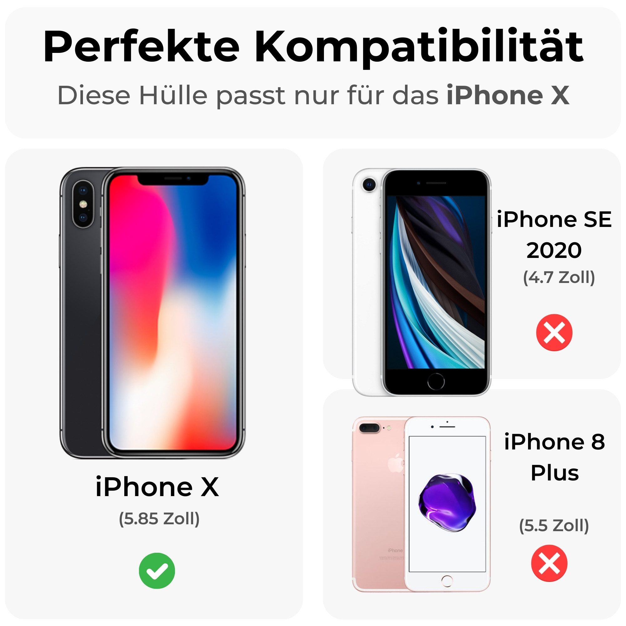 betterfon Handyhülle Handytasche für Apple iPhone Klapphülle Klapphülle, Bookstyle-Hülle: Magnetverschluss 3 Kartenfächer & Standfunktion