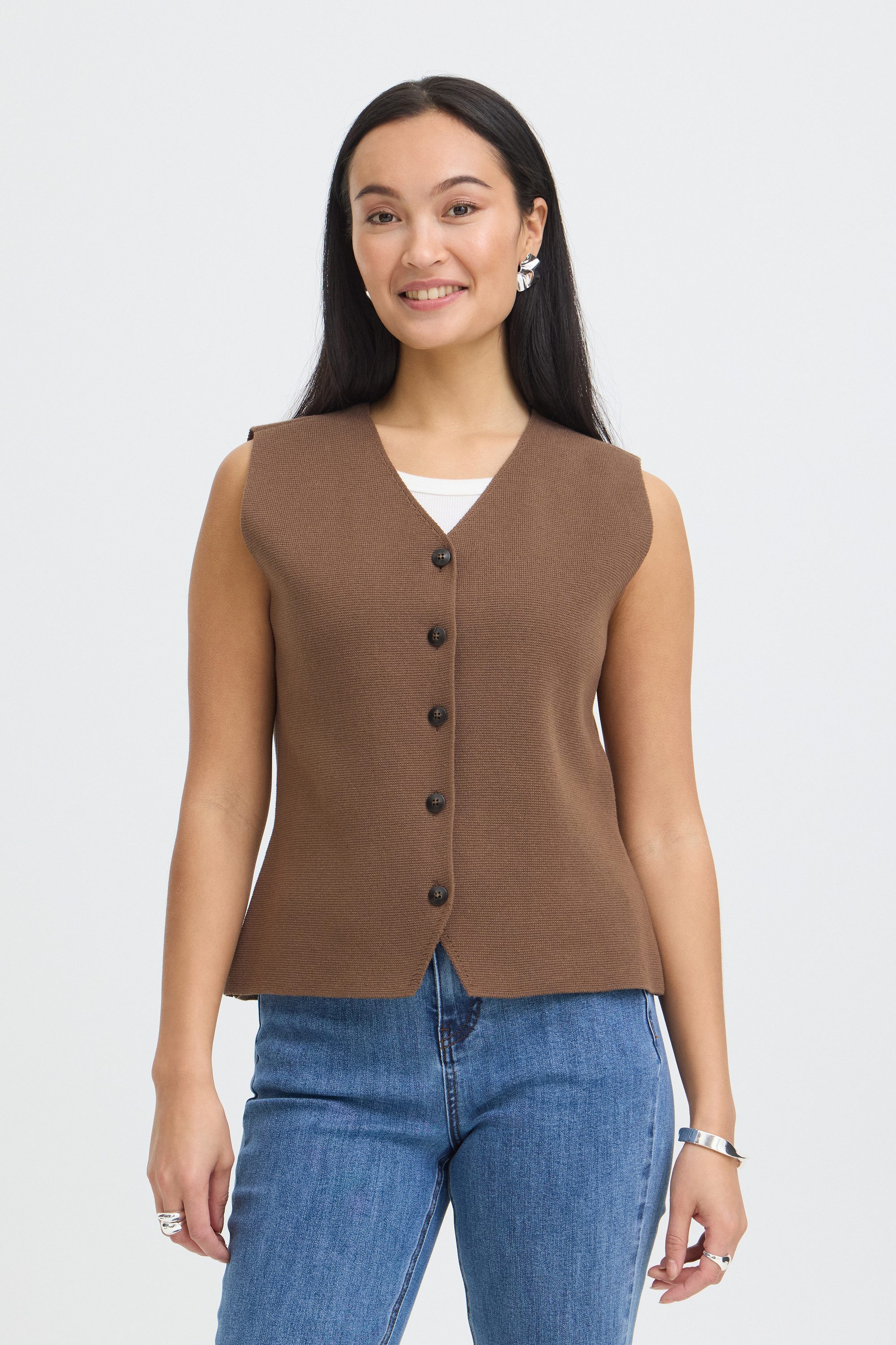 fransa Shirtweste Kurzarm-Bluse FRITA