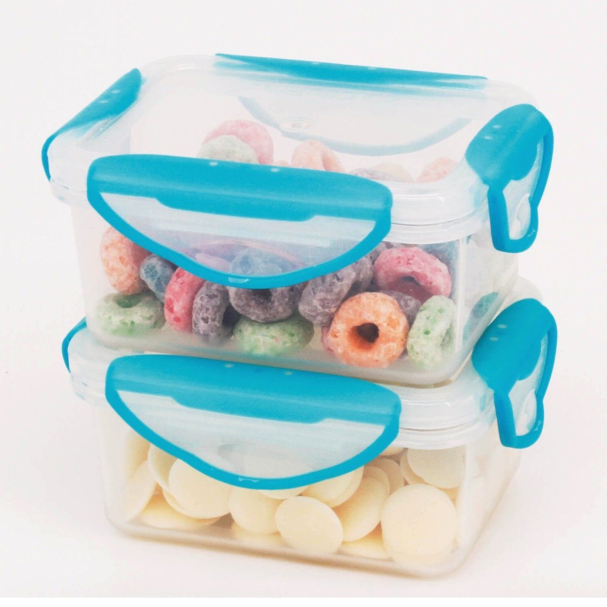 Genius Frischhaltedose Genius - ClipFresh eckig Frischhaltedosen Set 4-tlg. hellblau 12002, (Set bestehend aus 4 Frischhaltedosen)