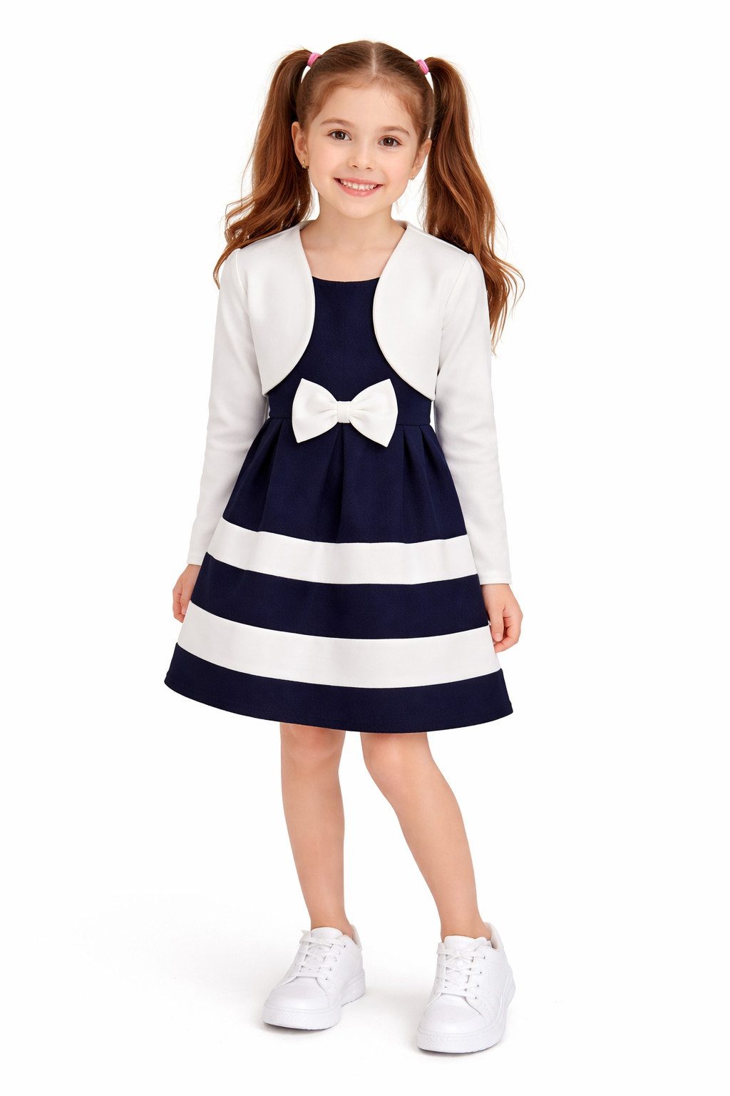 Girls Fashion A-Linien-Kleid Elegantes Mädchenkleid mit Bolero K241