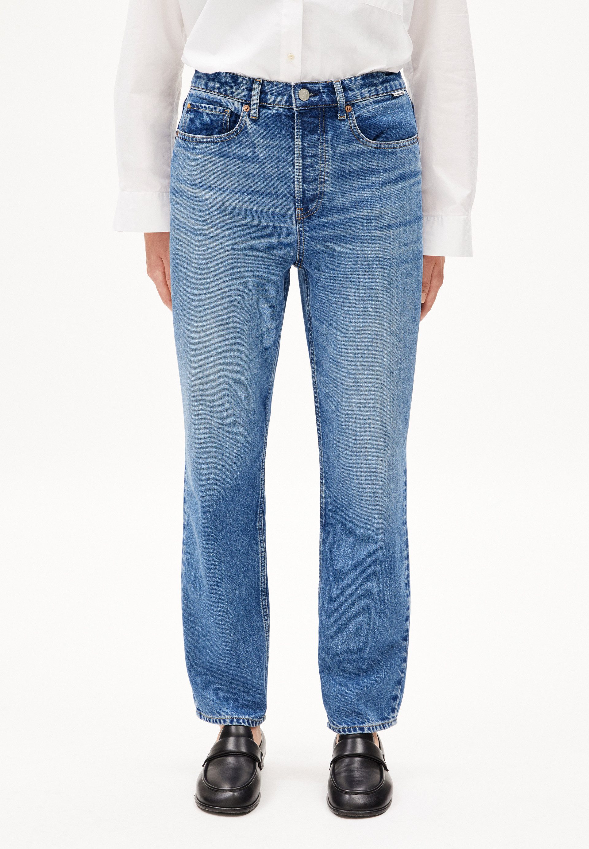 Armedangels Straight-Jeans AAIKALA (Non-Stretch, Regular Fit) High waist