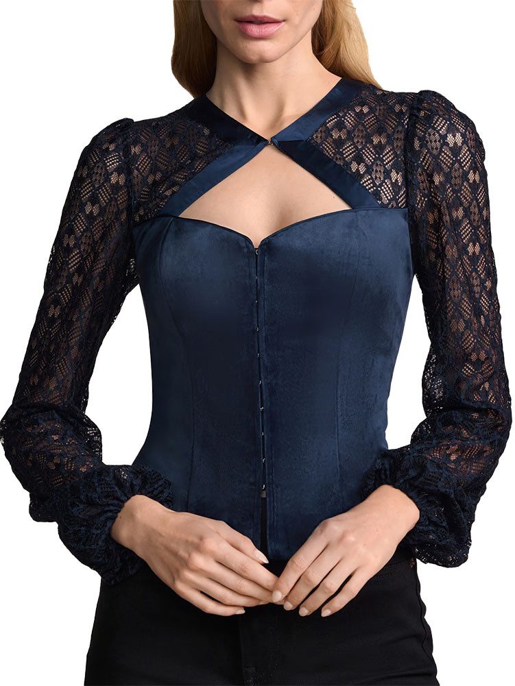 Krüger Madl Dirndltop Trachtenmieder Edea marine