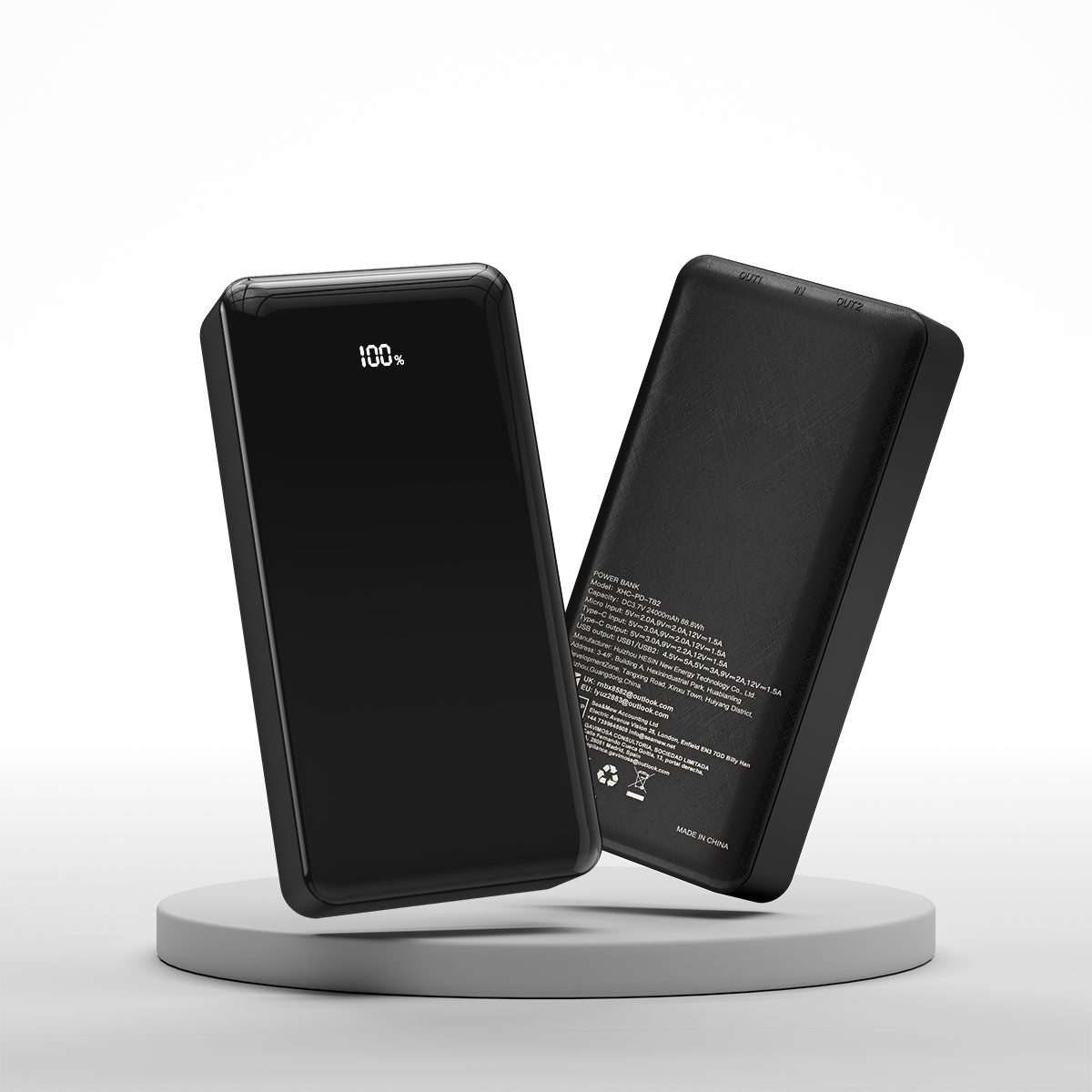 AeroAxis 24000mAh, 4 Ausgänge: 1x USB-C, 2x USB-A, 1x Micro-USB Powerbank 22,5W Schnellladung 24000 mAh