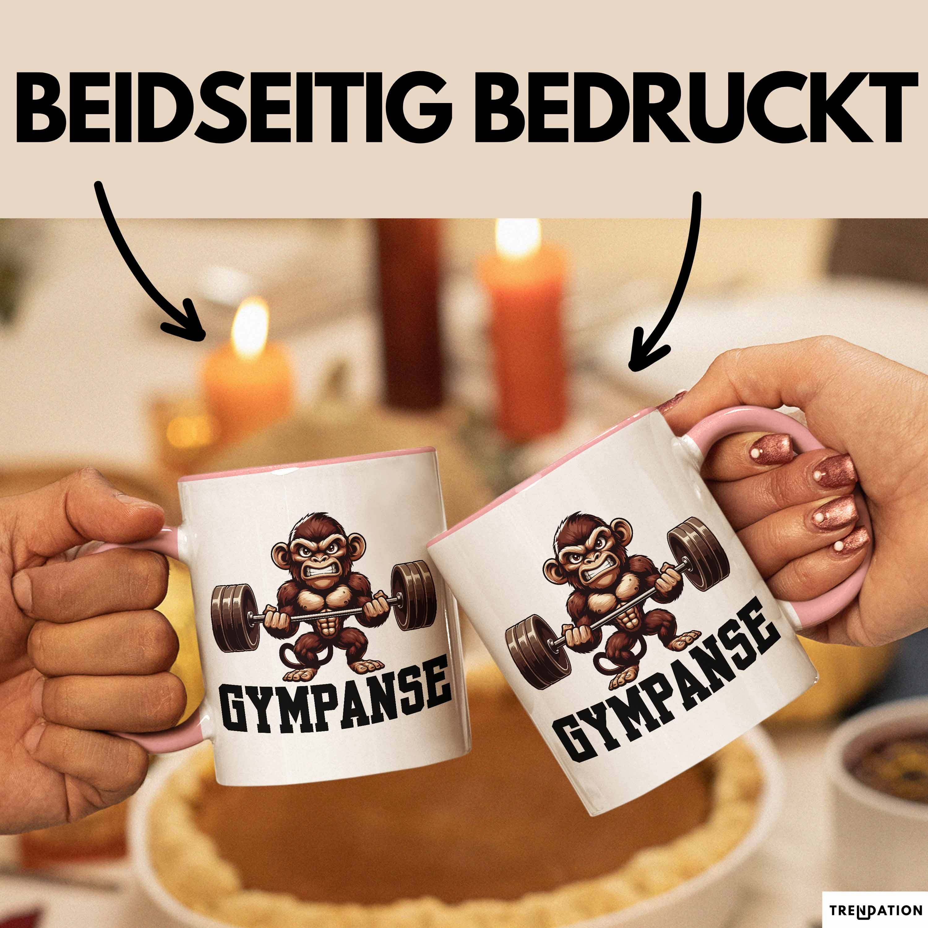Trendation Tasse Gympanse Tasse Fitness Gym Affe Schimpanse Bodybuilding