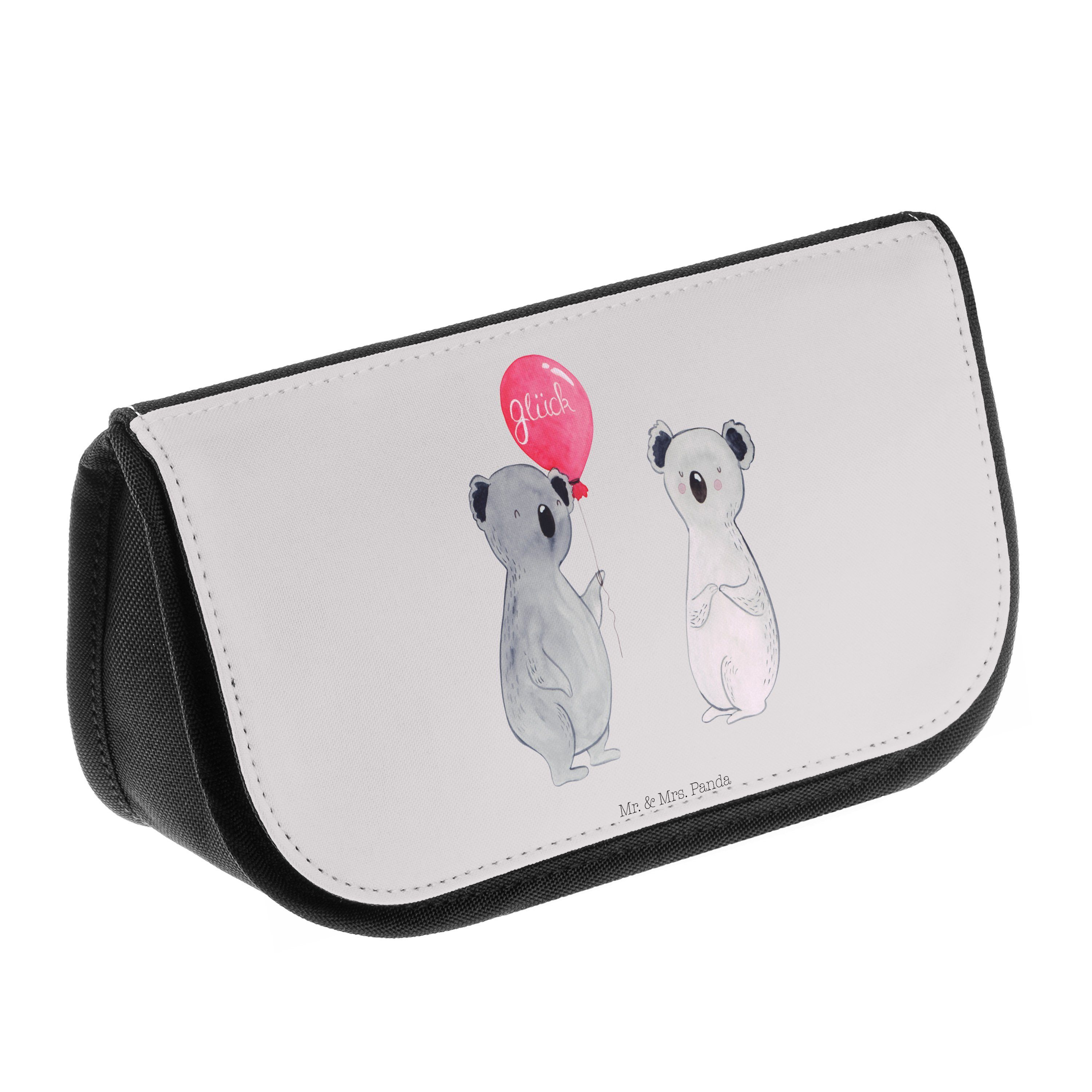 Mr. & Mrs. Geschenk, Geburtsta - Panda Koala - Pastell Grau Kosmetikbeutel, Kosmetiktasche (1-tlg) Luftballon