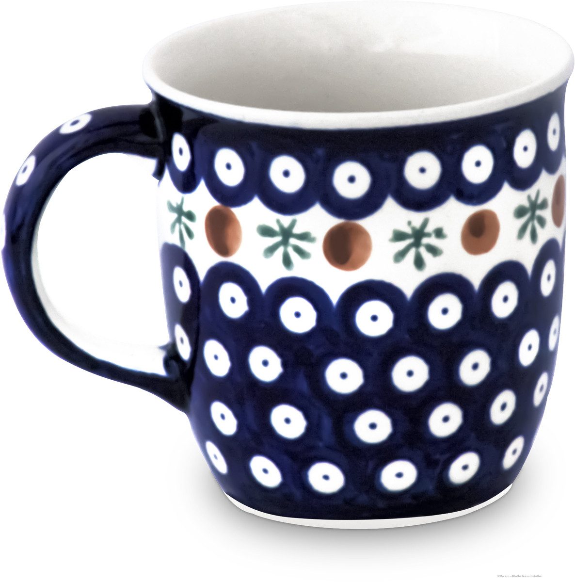 Bunzlauer Keramik Becher Bunzlauer Keramik 350 ml Kaffeebecher Teetasse Pott Ø9,3 cm Dekor 41, Keramik
