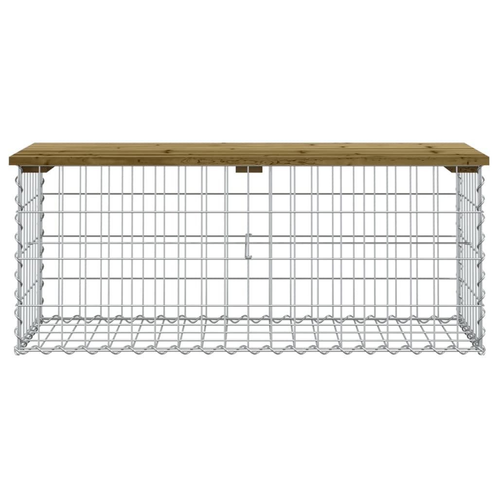 vidaXL Gartenbank Gartenbank aus Gabionen 103x44x42 cm Kiefernholz Imprägniert (1-St)
