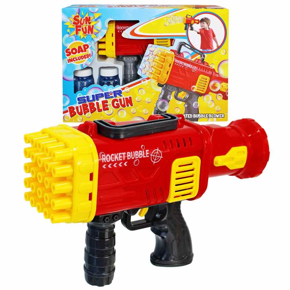 Van Manen Seifenblasenspielzeug Seifenblasen Bazooka "Super Bubble Gun" - mit 2x 50 ml
