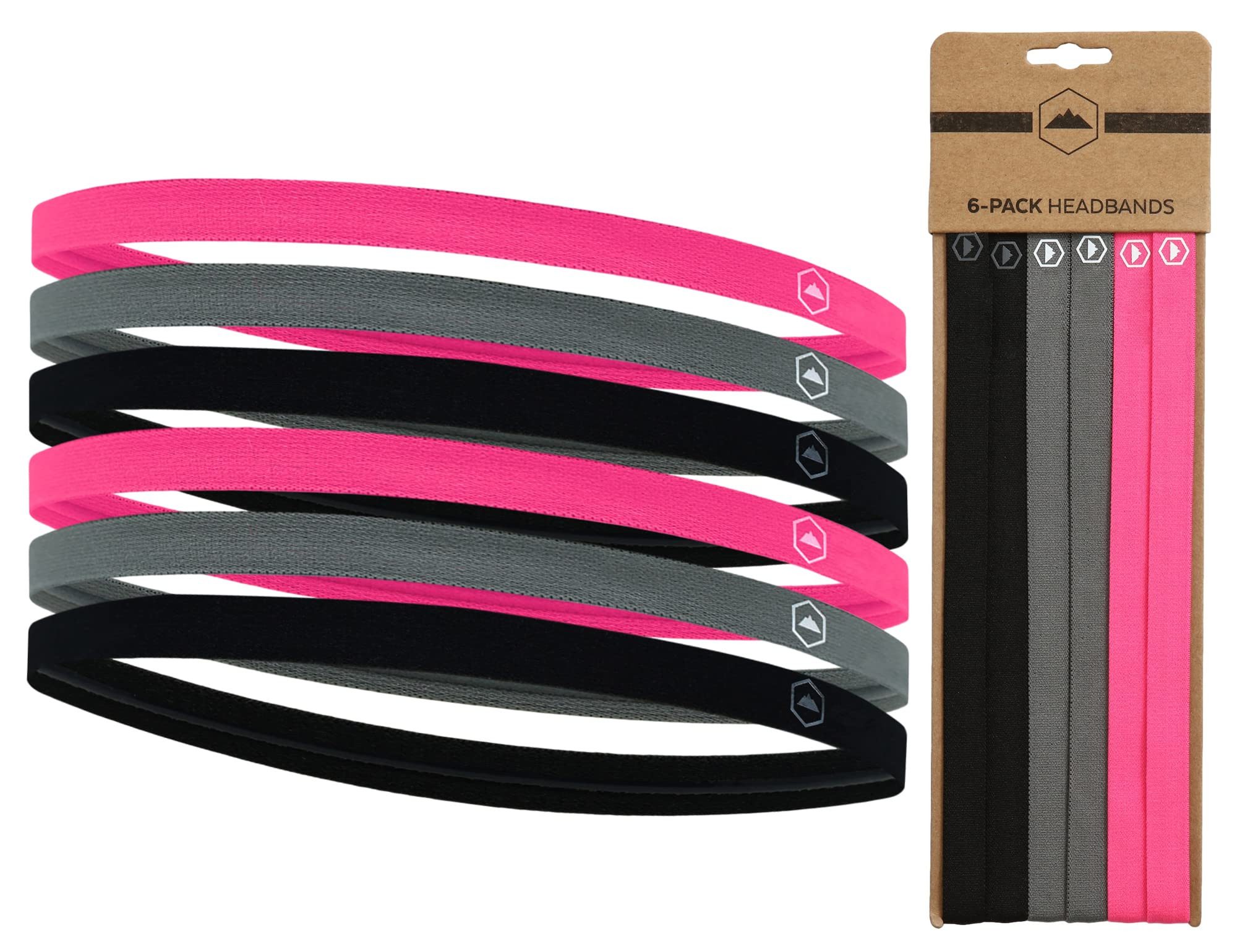 Tough Outfitters Stirnband Haarbänder Set - Sport Haarband Jungs für Laufen Fußball Training (6-St) Haarband Herren dünn elastisch - Sport Stirnband Herren Damen