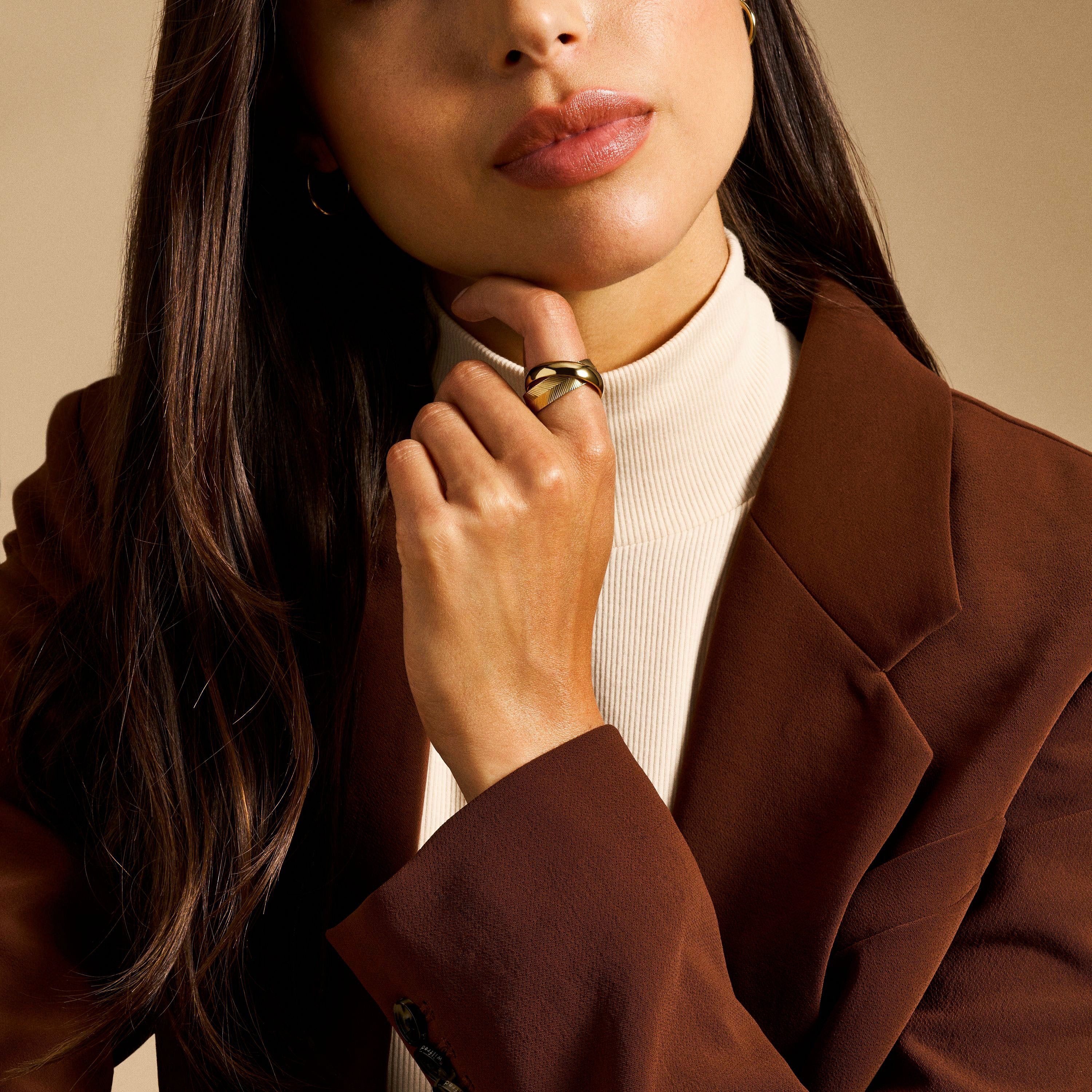 Fossil Fingerring Schmuck Geschenk Edelstahl Ring HARLOW